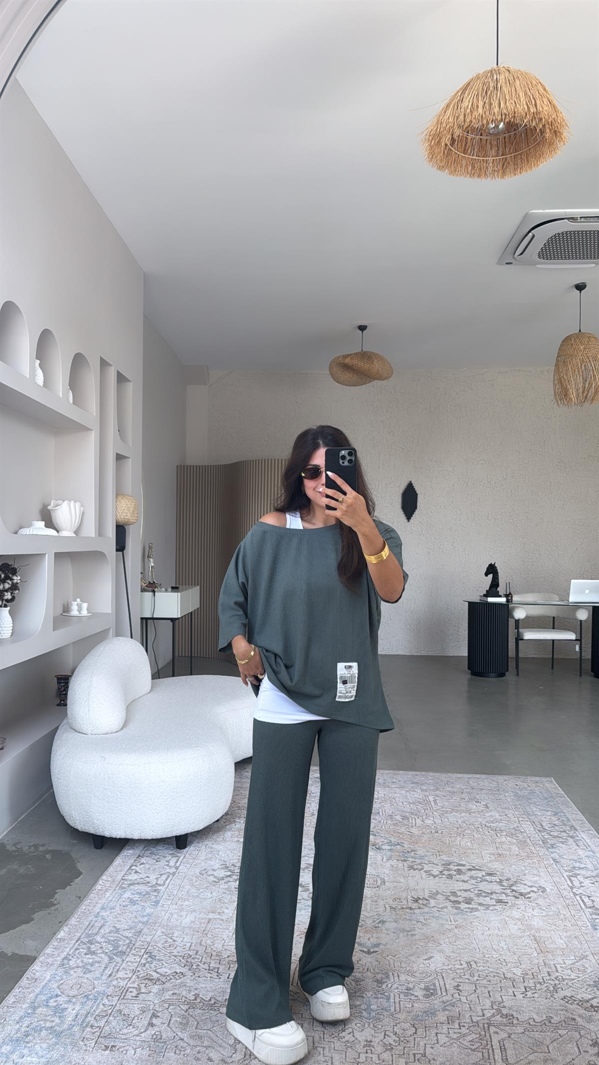 Petrol Yeşili Üçlü Takım