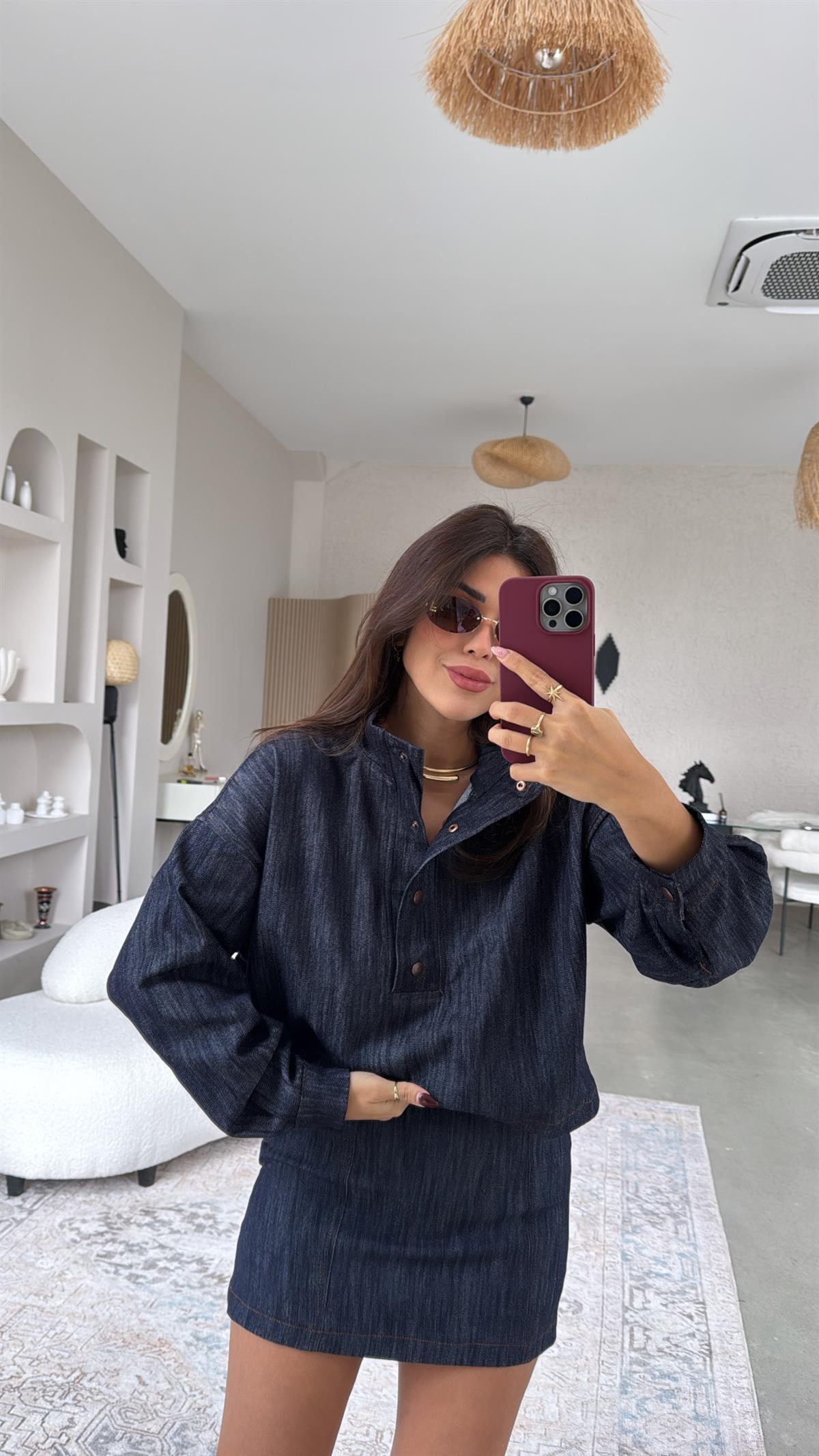 Premium Jean Anorak Sweatshirt