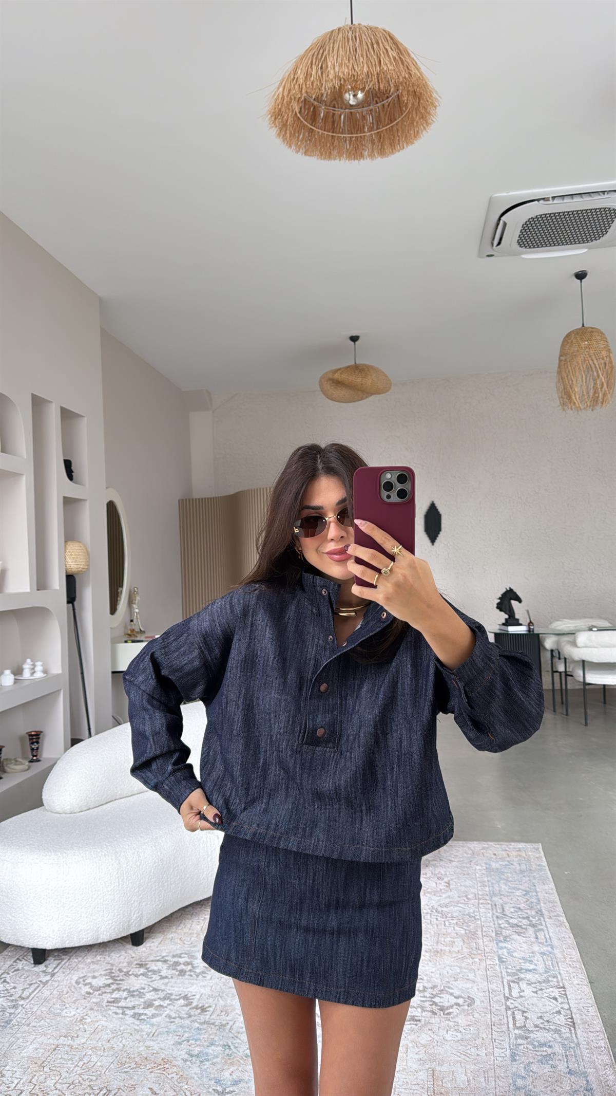 Premium Jean Anorak Sweatshirt