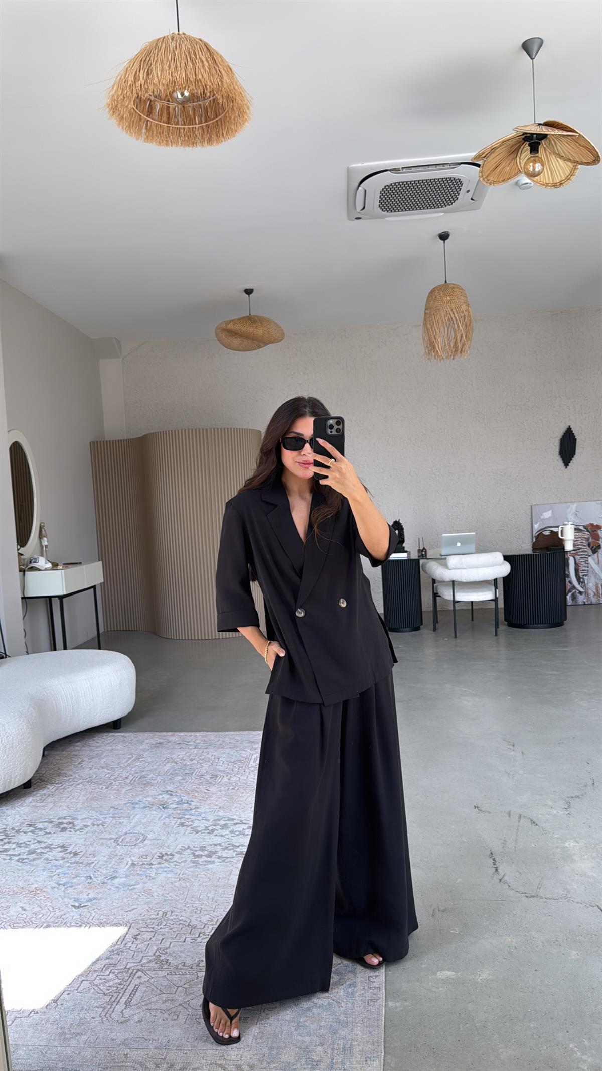 Premium Siyah Ceket Pantolon Takım