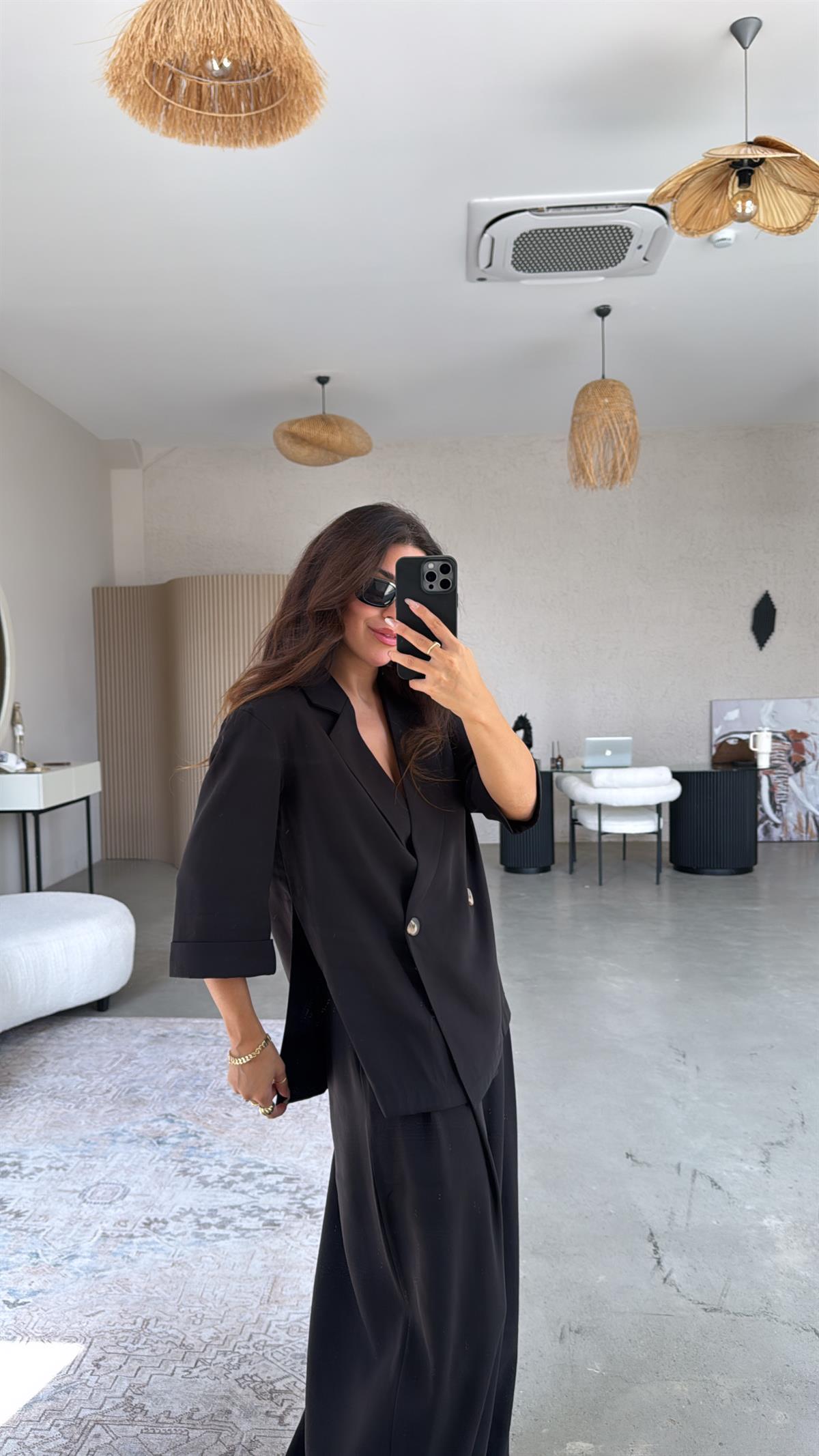 Premium Siyah Ceket Pantolon Takım