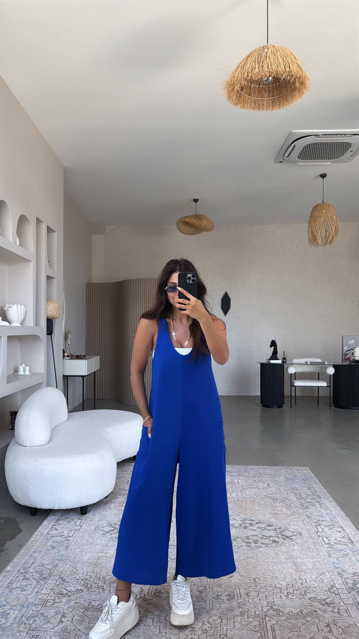 Saks Mavi Bahçıvan Tulum