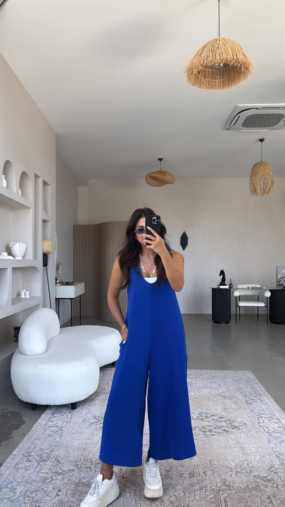 Saks Mavi Bahçıvan Tulum