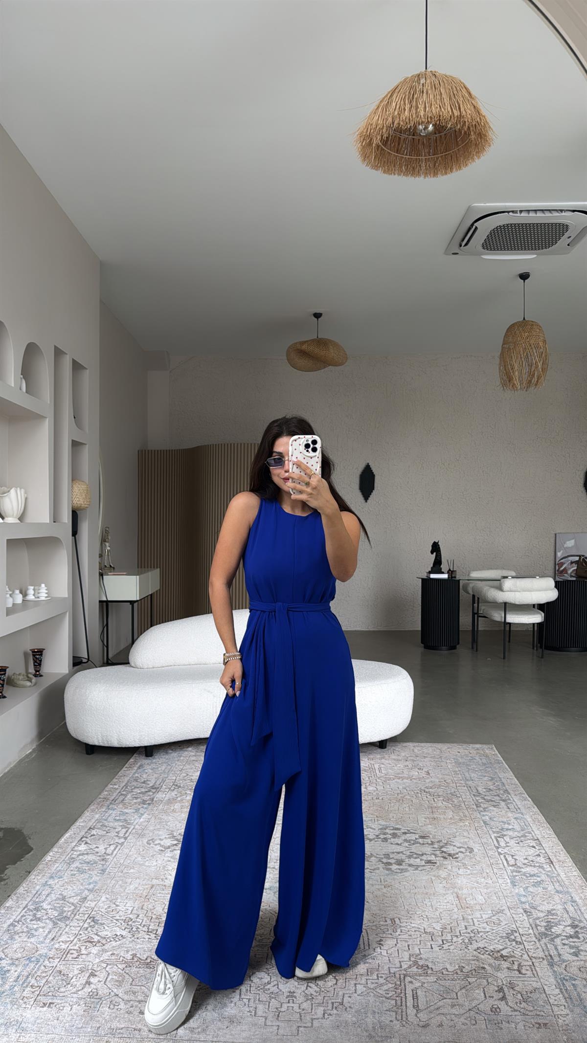 Saks Mavi Bol Paça Tulum