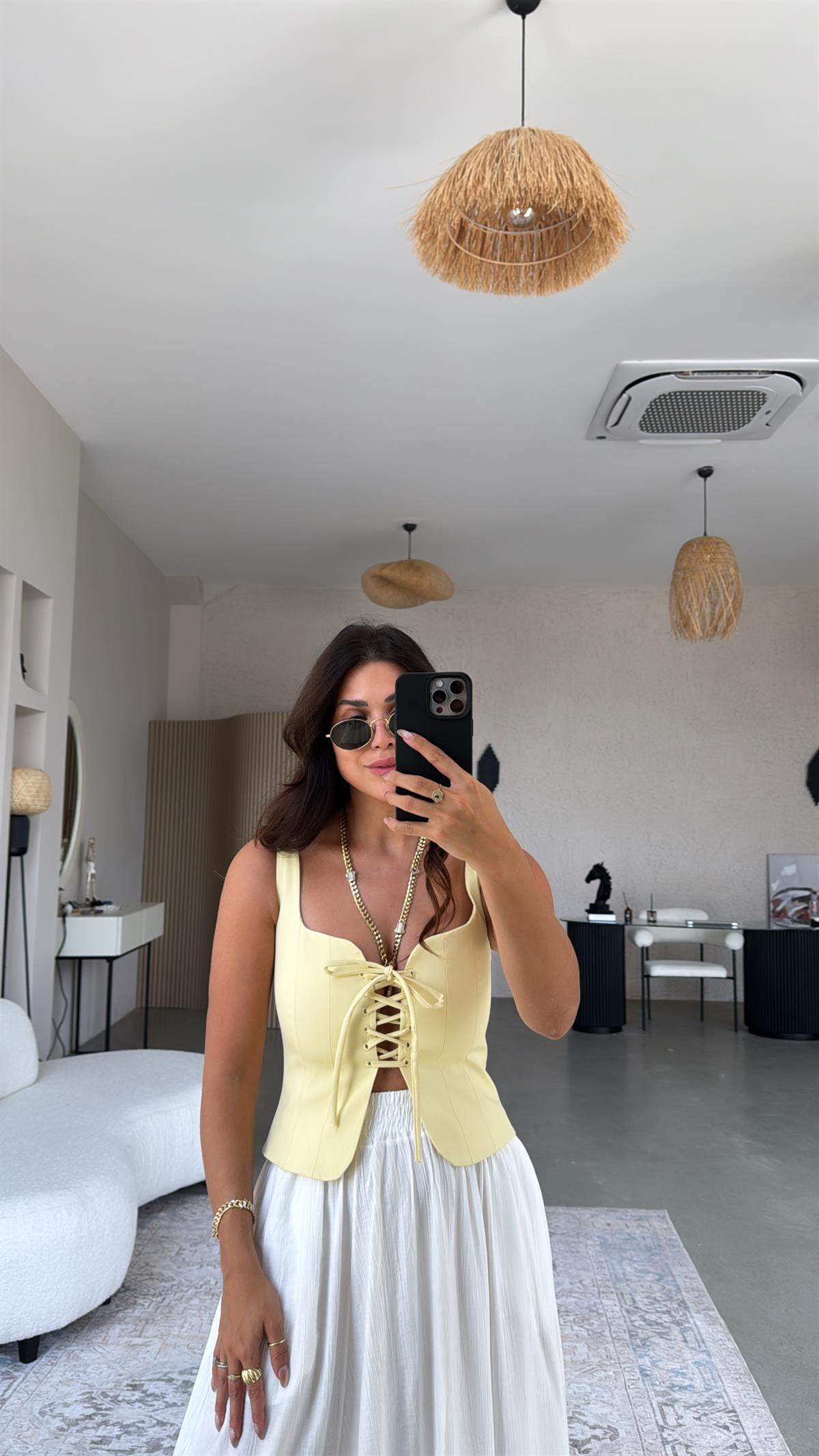 Sarı Bağlamalı Premium Büstiyer