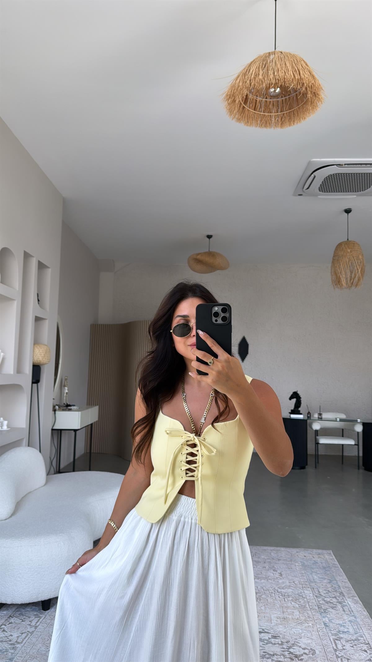 Sarı Bağlamalı Premium Büstiyer