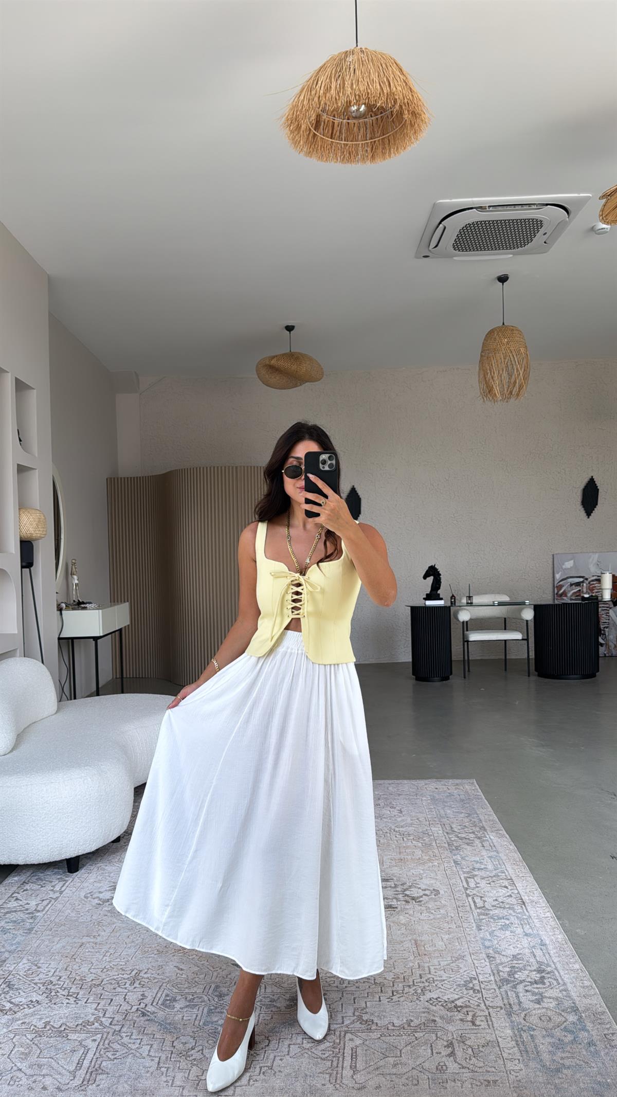 Sarı Bağlamalı Premium Büstiyer