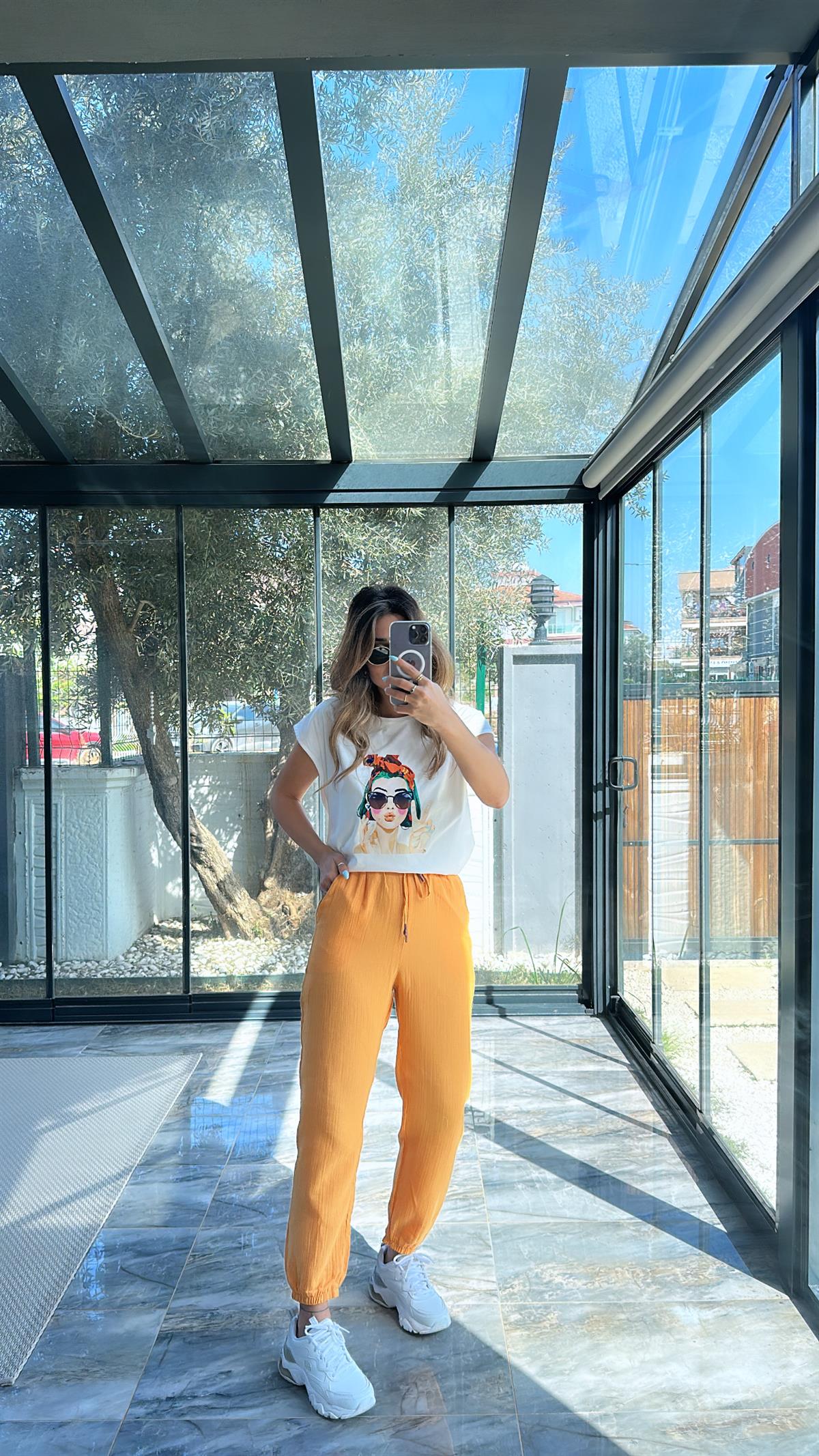 Sarı Müslin Pantolon