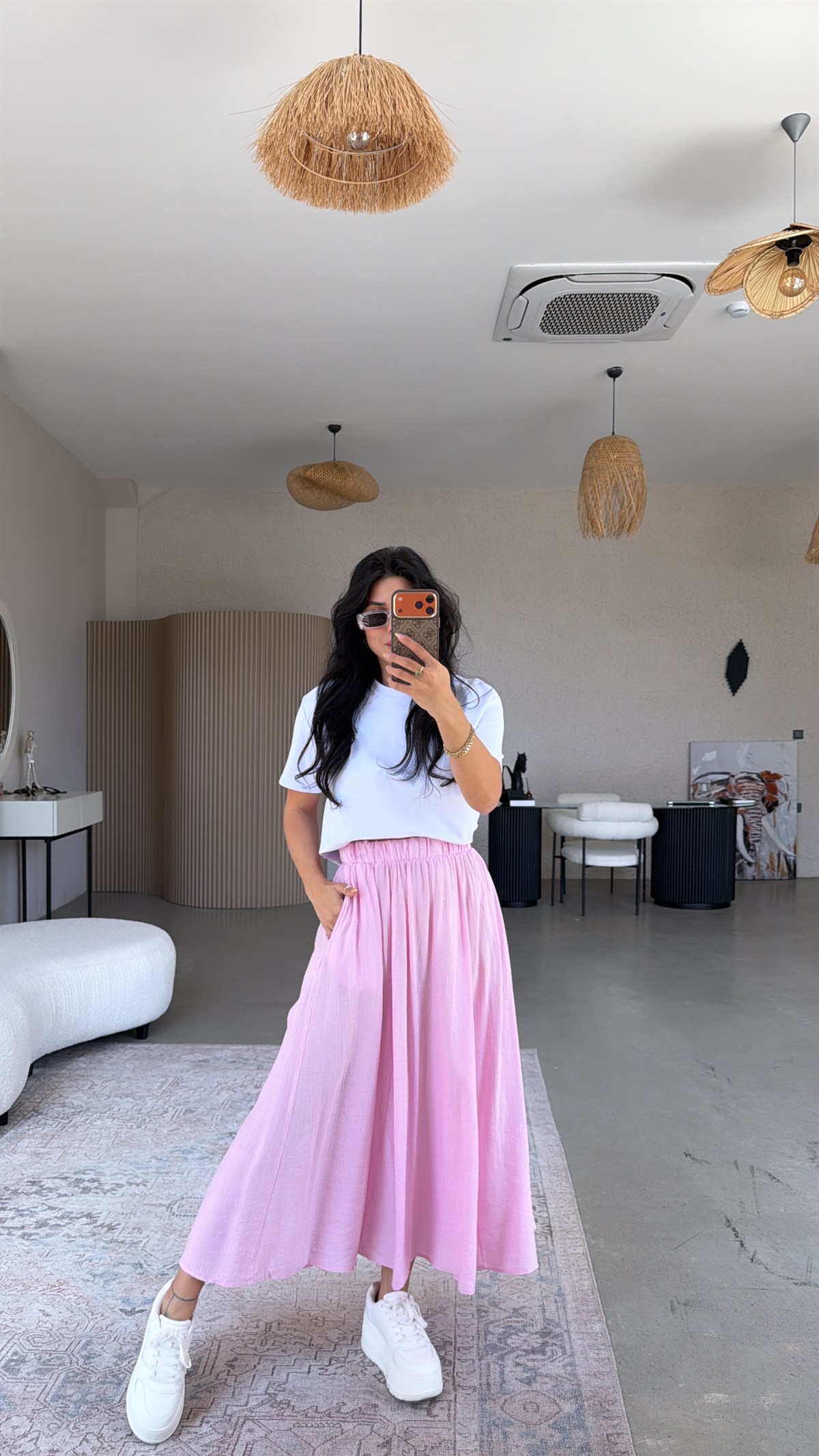 Şeker Pembe Çilek Kiloş Etek