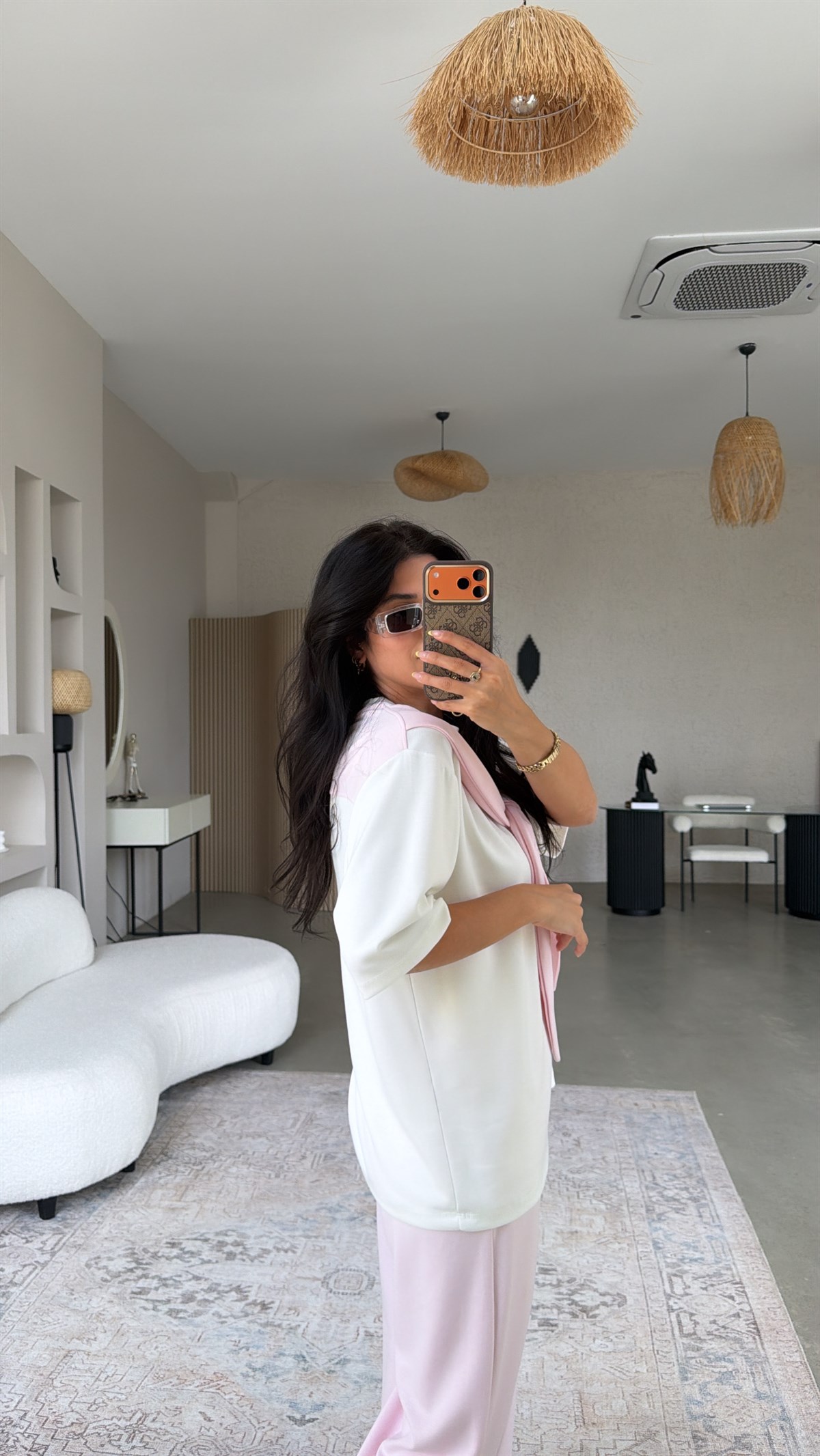 Şeker Pembe Fular Detaylı Modal Eşofman Takımı
