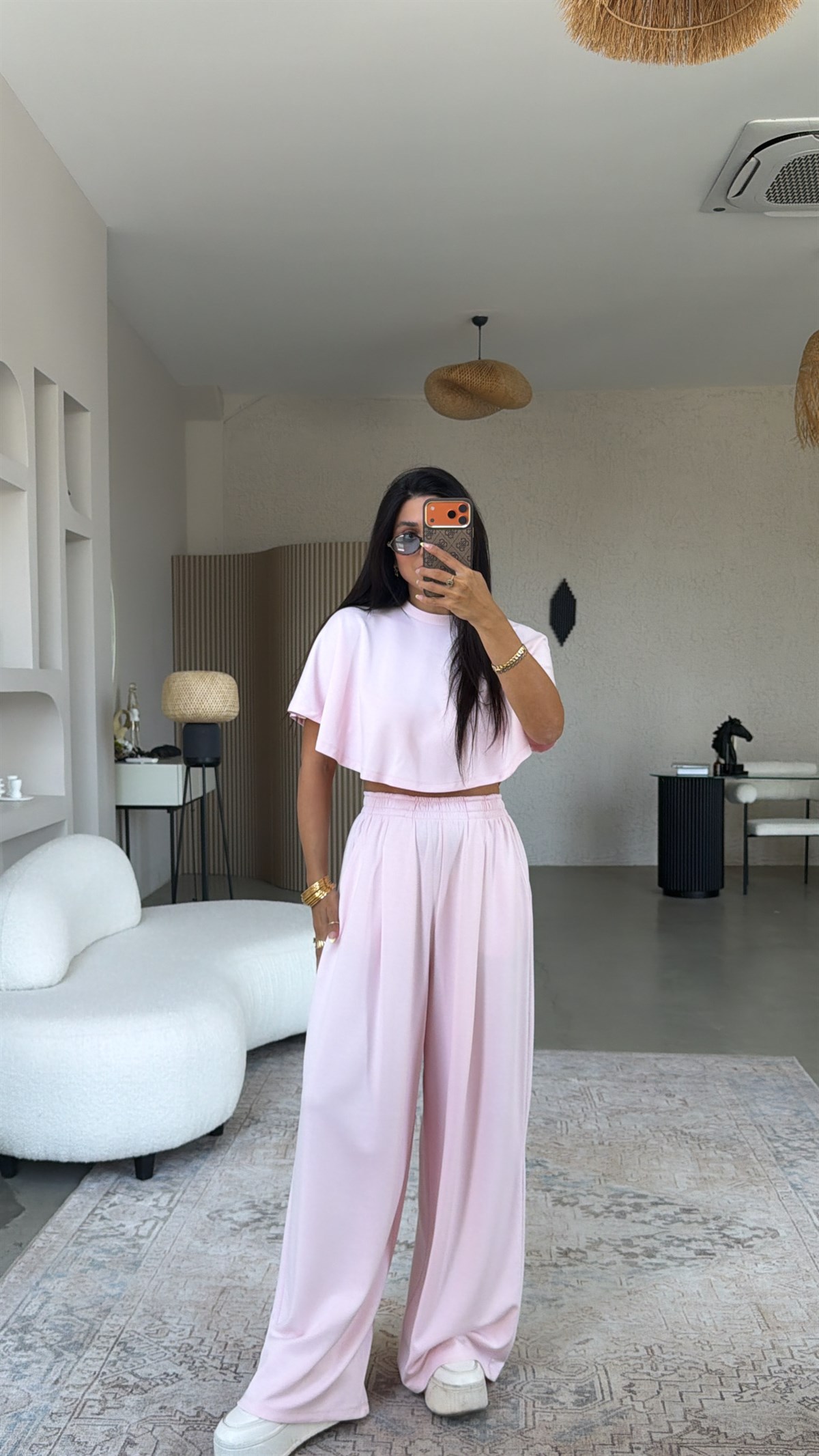Şeker Pembe Modal Pelerinli Cool Takım