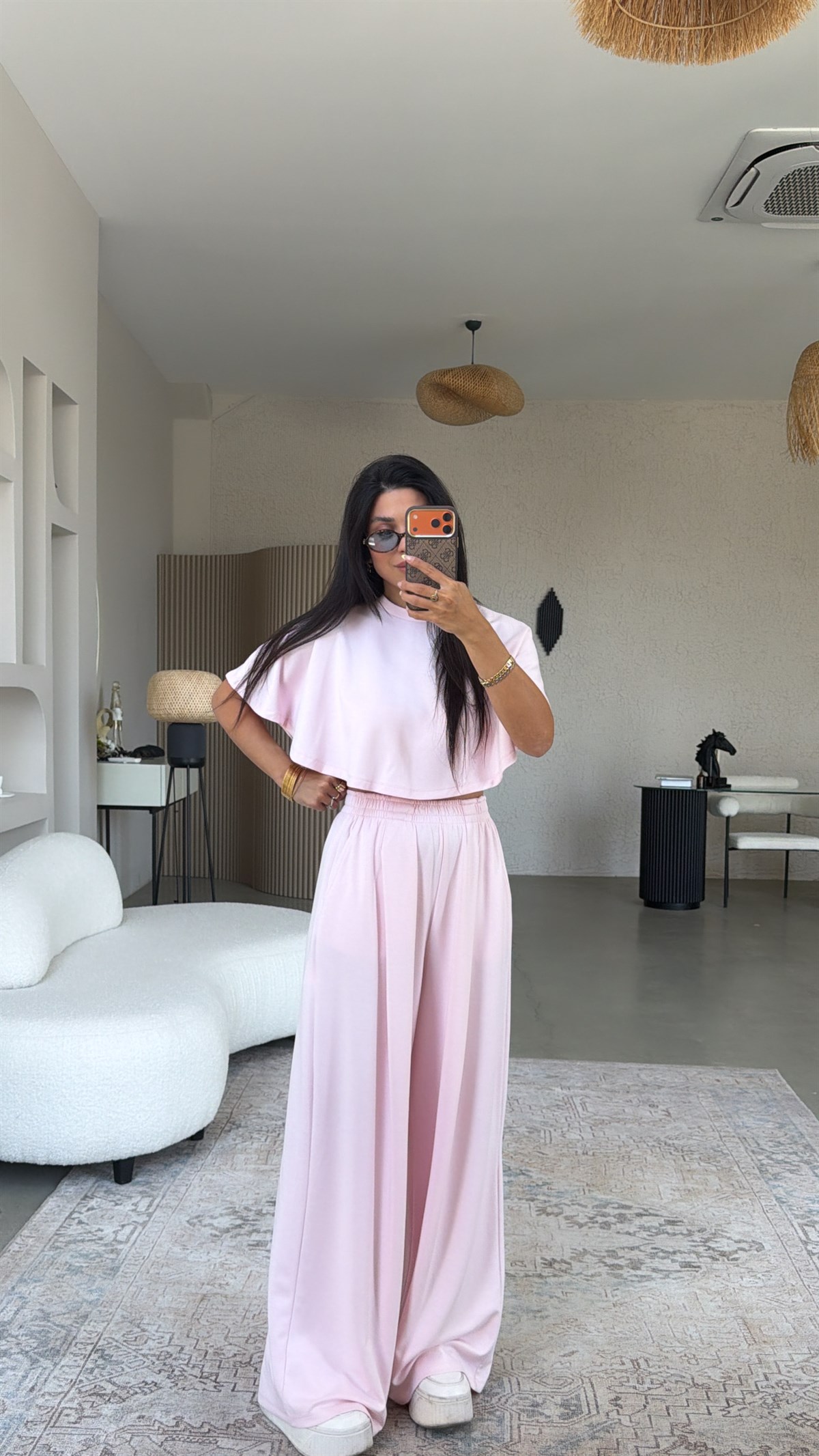 Şeker Pembe Modal Pelerinli Cool Takım