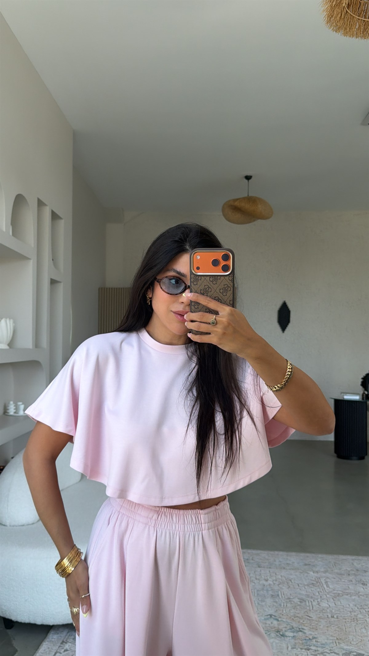 Şeker Pembe Modal Pelerinli Cool Takım