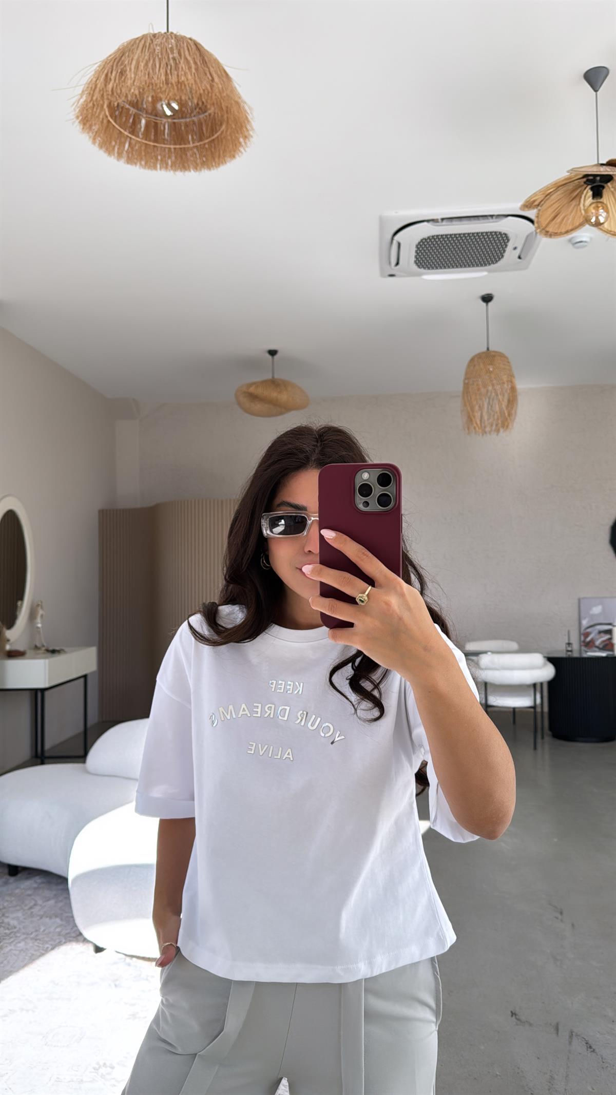 Silver Yazı Baskılı Baskılı Tshirt
