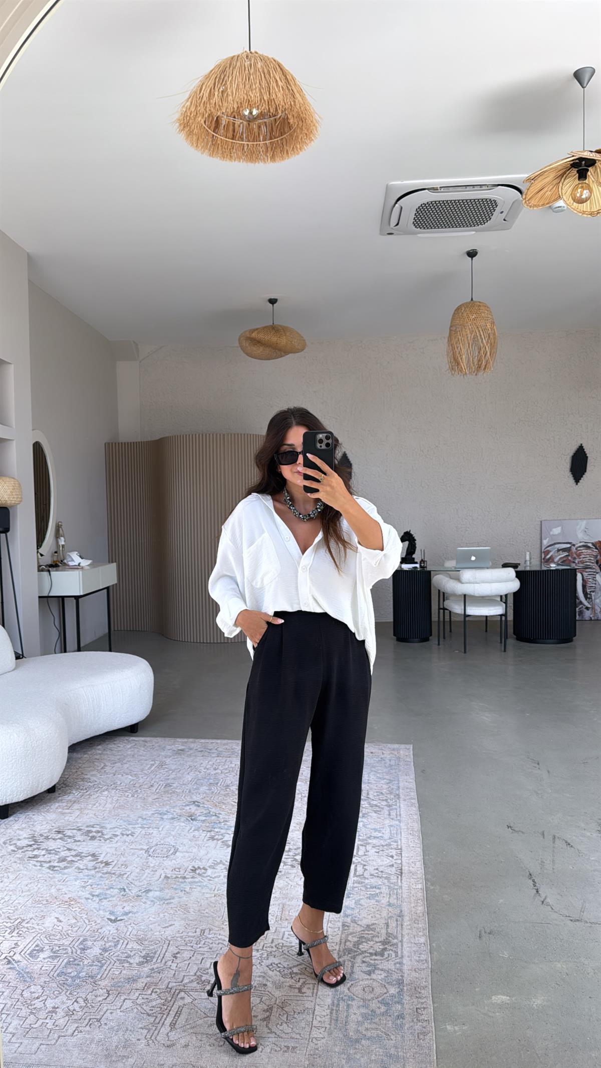 Siyah Aerobin Harem Pantolon