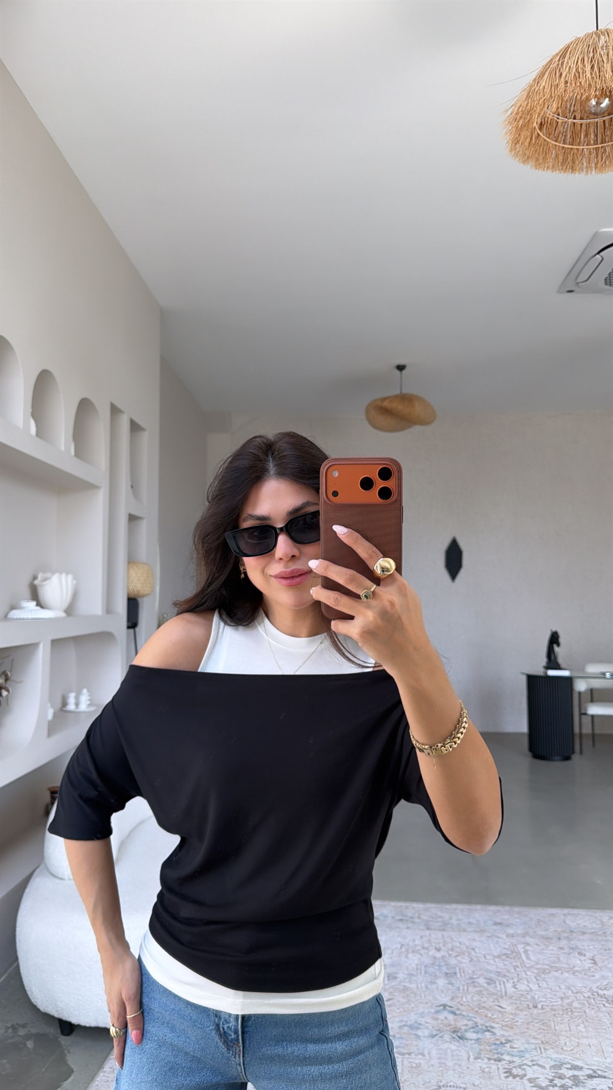 Siyah Atletli Modal İkili Bluz