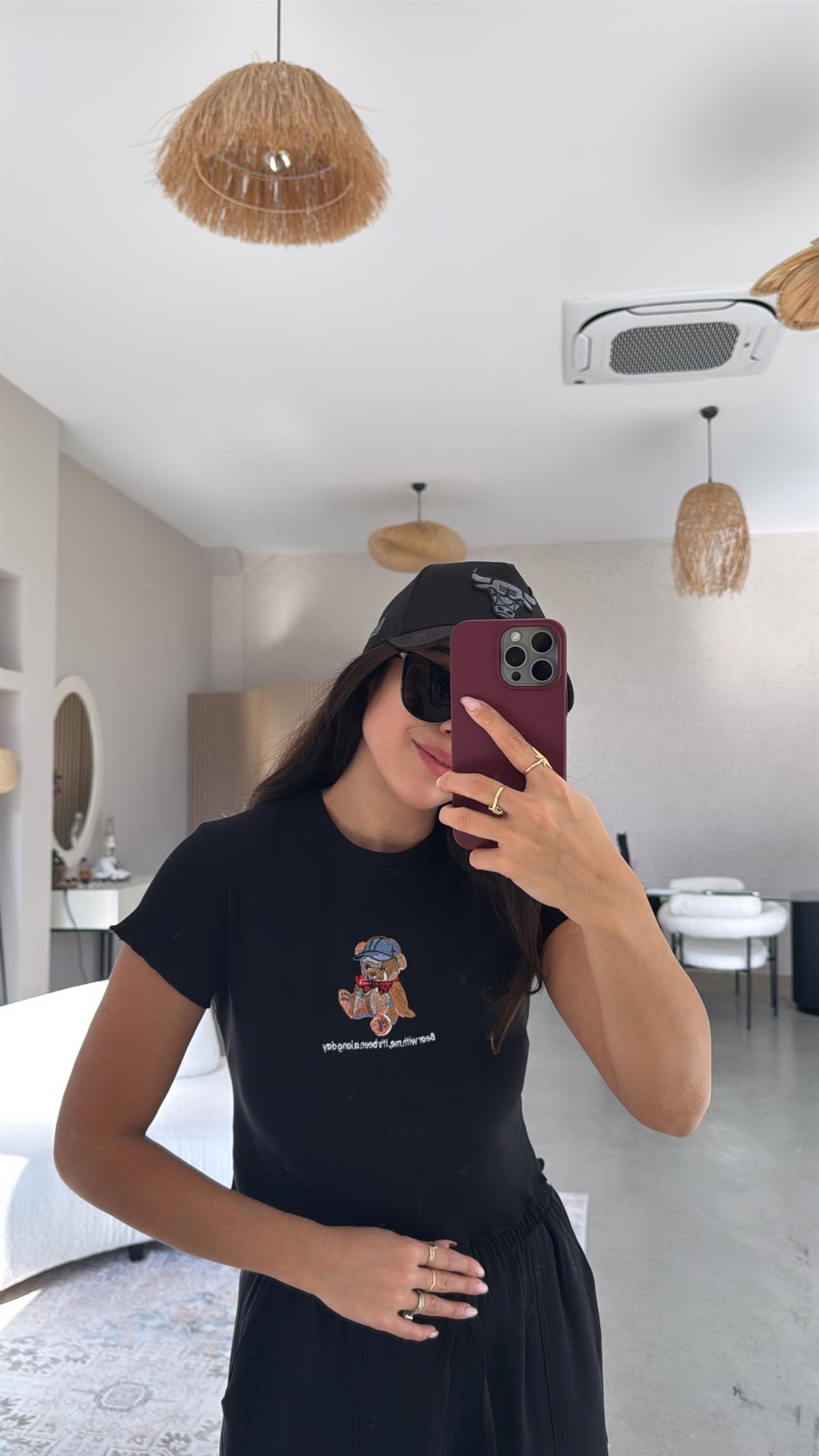 Siyah Ayıcıklı Tshirt