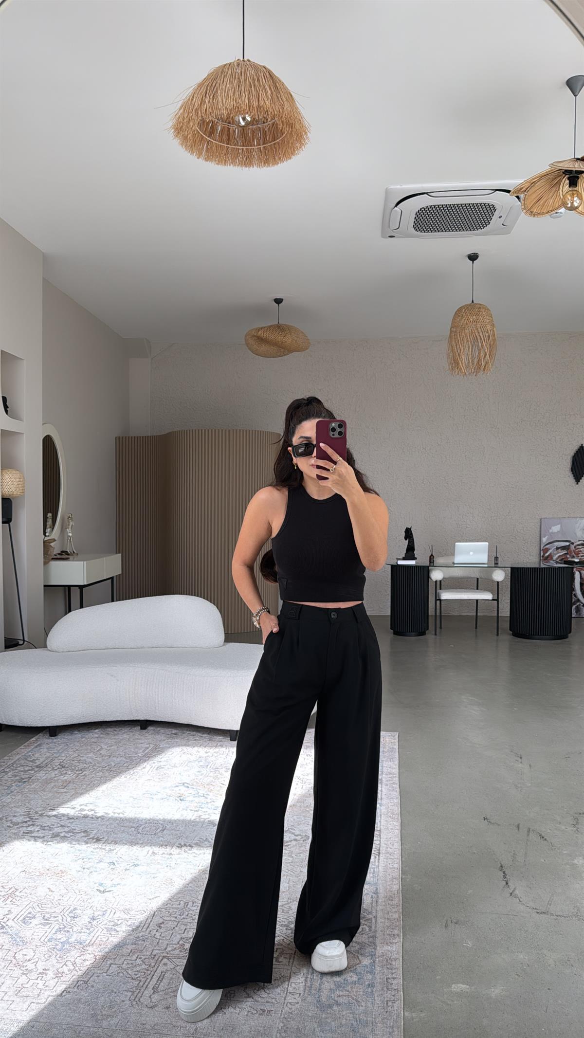 Siyah B Nakış Premium Pantolon