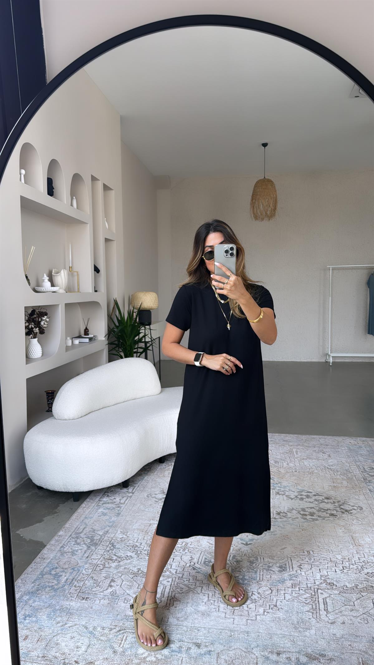 Siyah Basic Kısa Kol Elbise