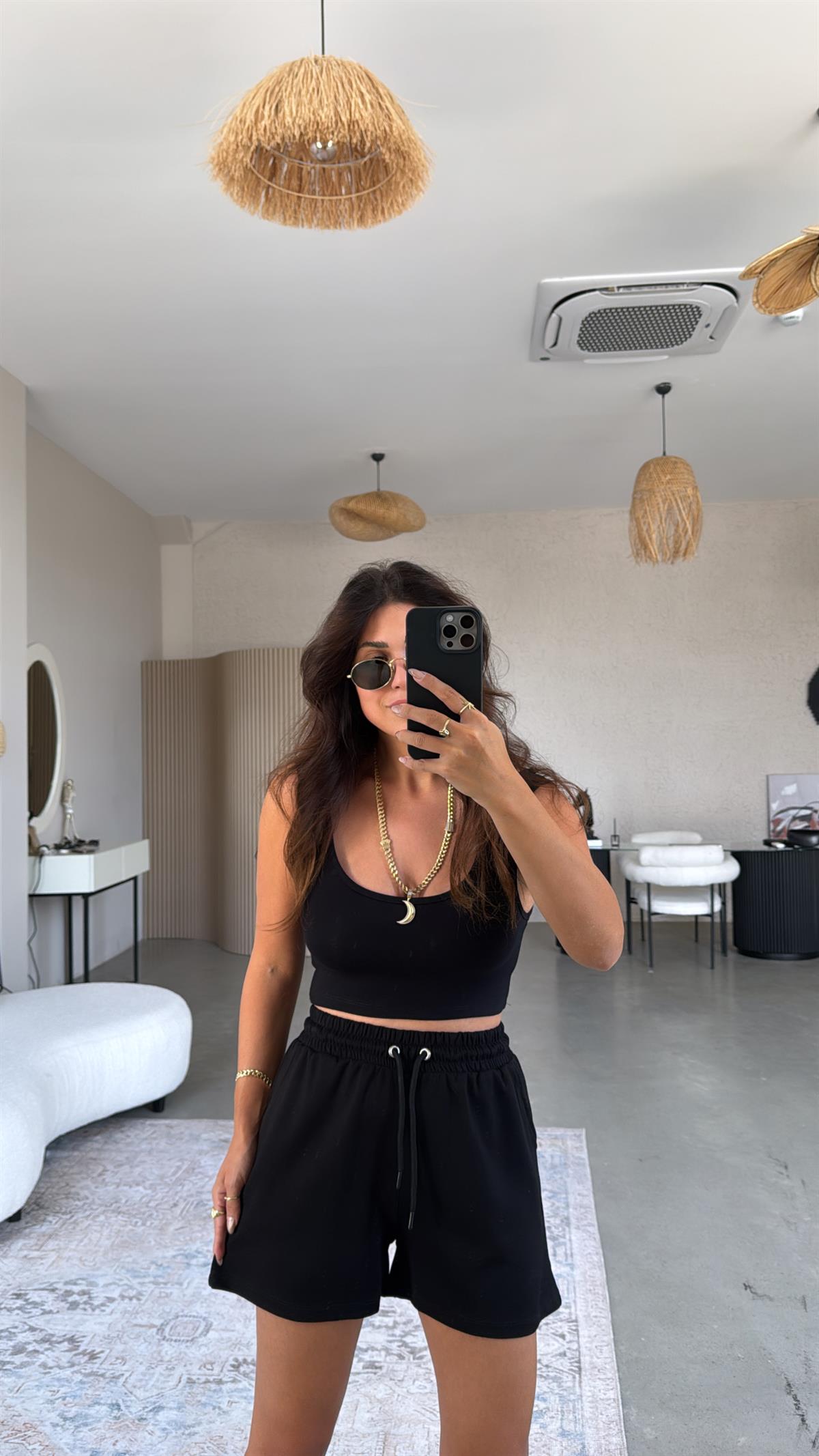 Siyah Basic Modal Şort