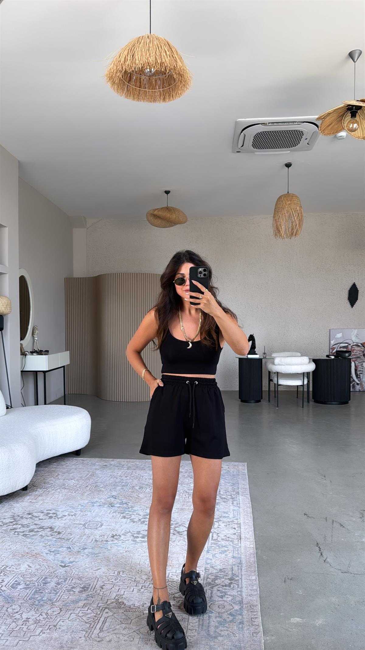 Siyah Basic Modal Şort