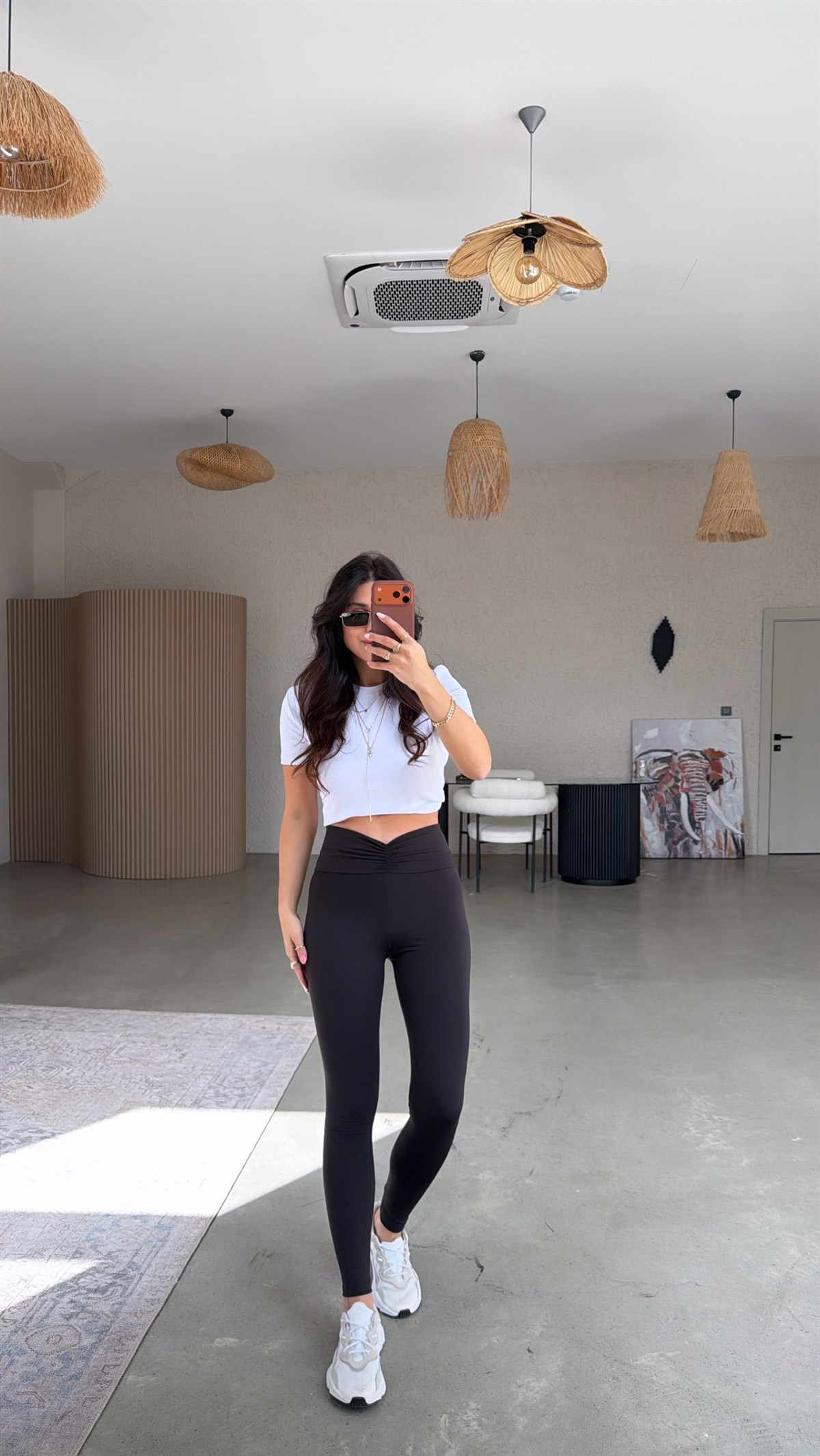 Siyah Beli Büzgü Detaylı Toparlayıcı Dar Paça Tayt