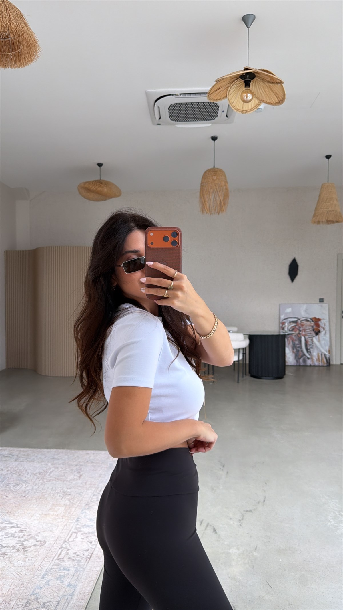 Siyah Beli Büzgü Detaylı Toparlayıcı Dar Paça Tayt