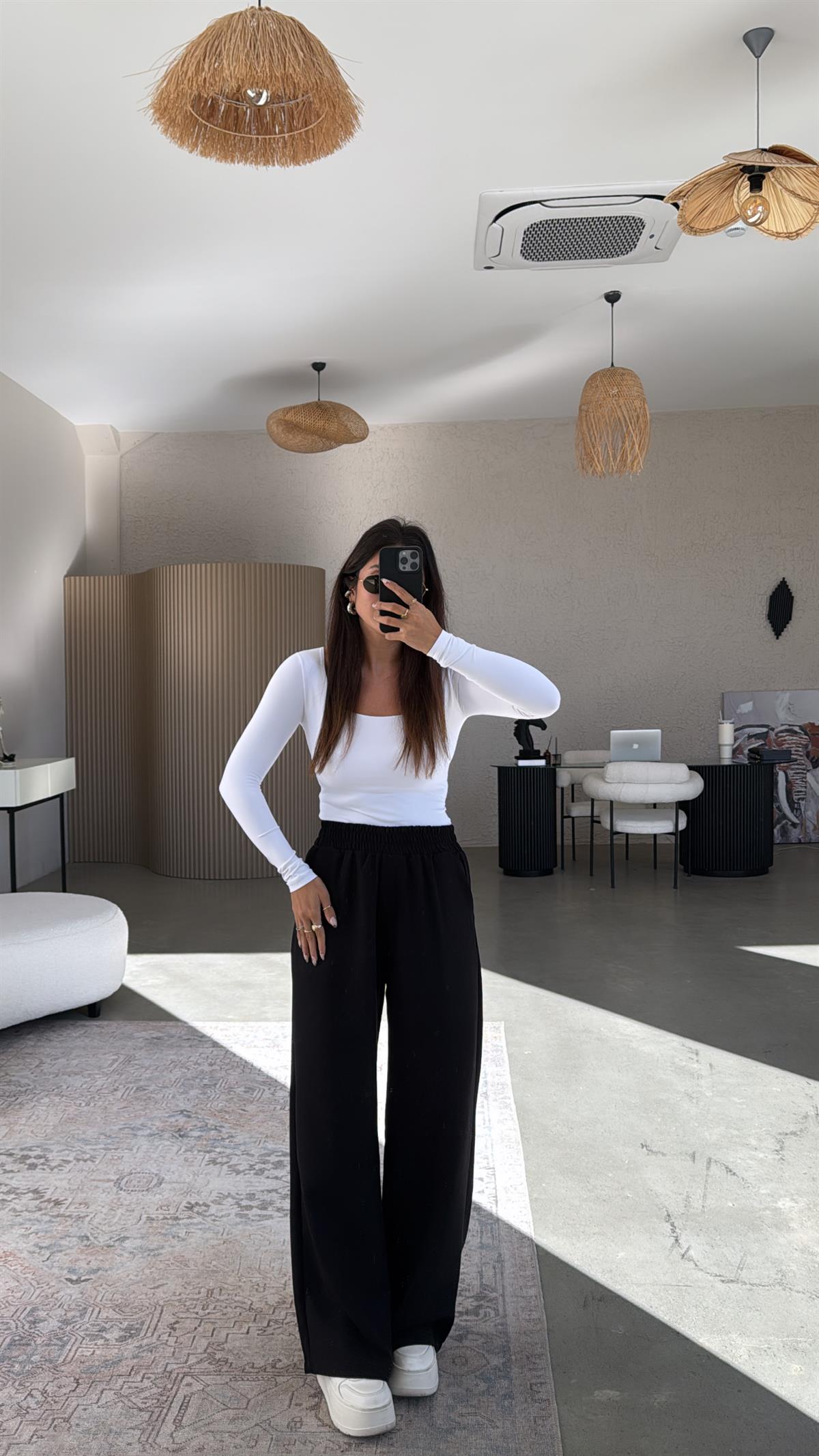 Siyah Beli Lastikli Mrc Pantolon