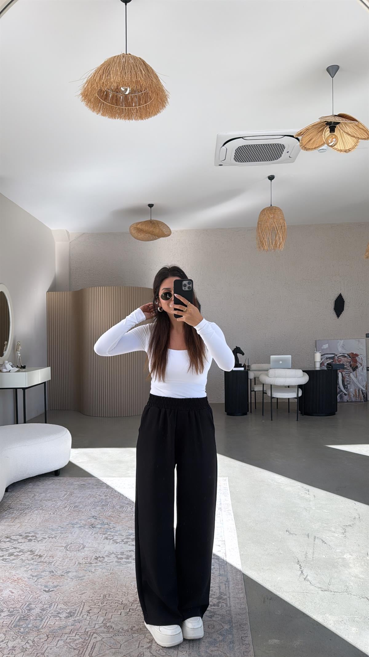 Siyah Beli Lastikli Mrc Pantolon