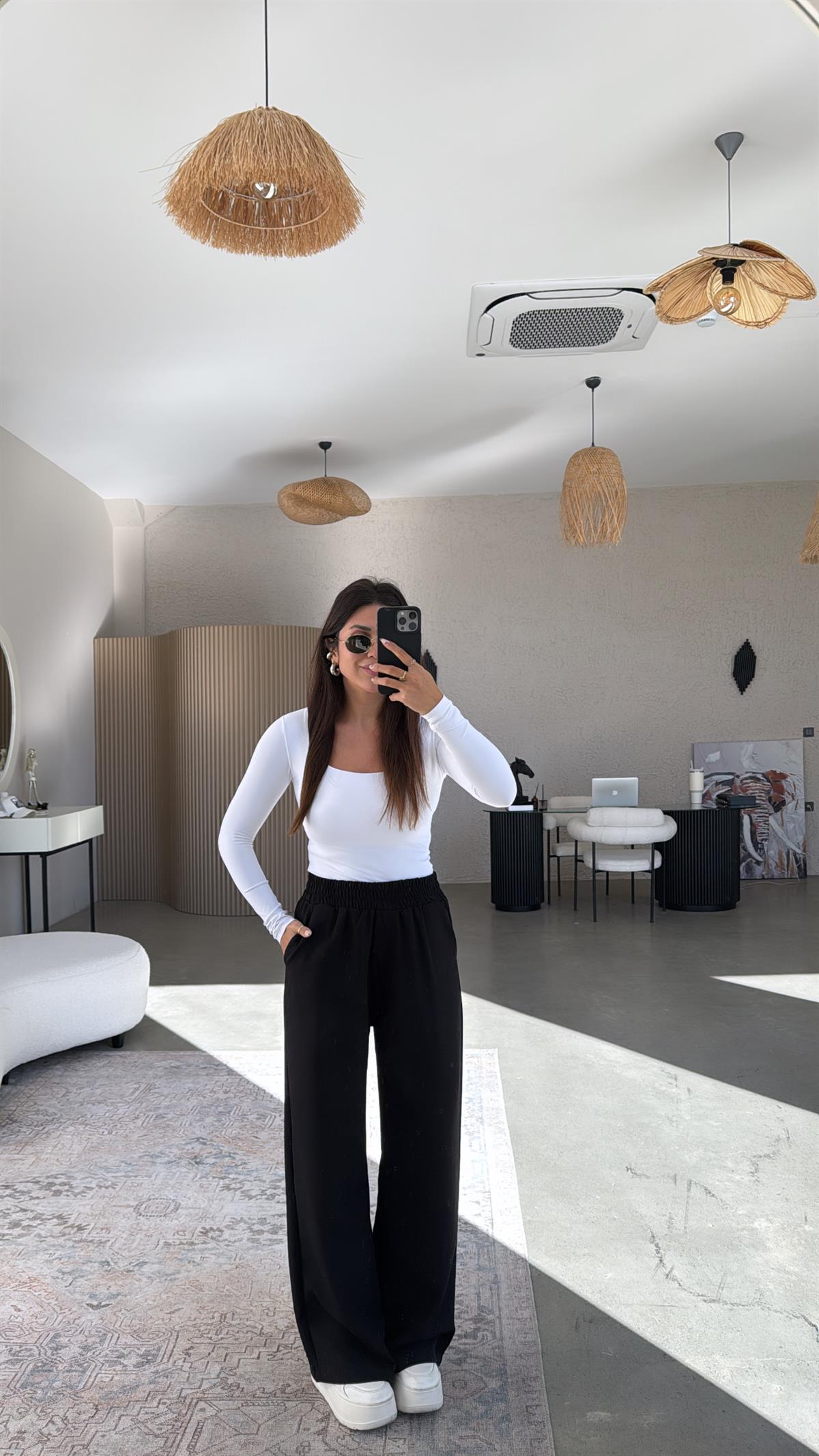 Siyah Beli Lastikli Mrc Pantolon