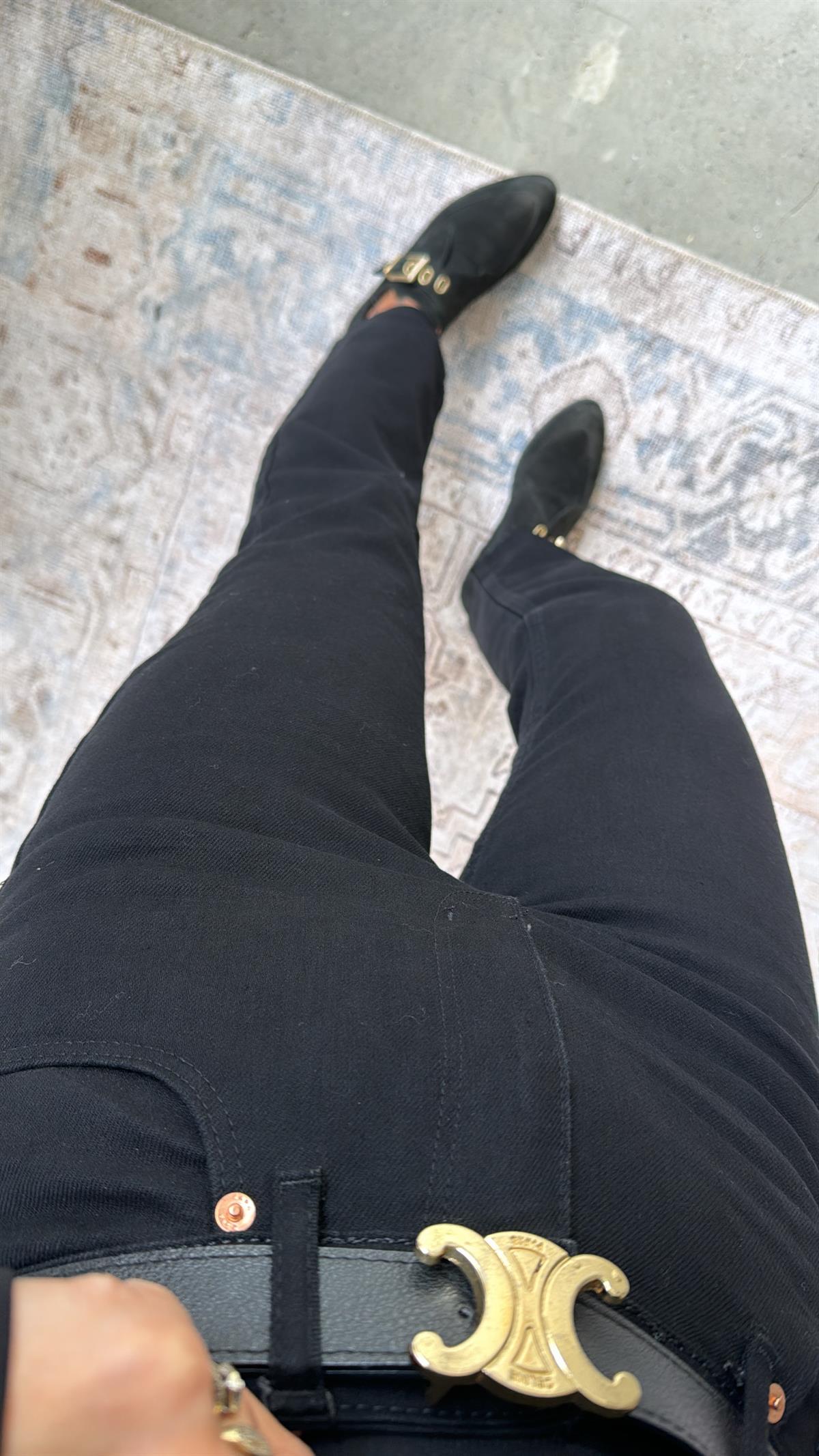 Siyah Boyfit Paça Kesik ZR Jean