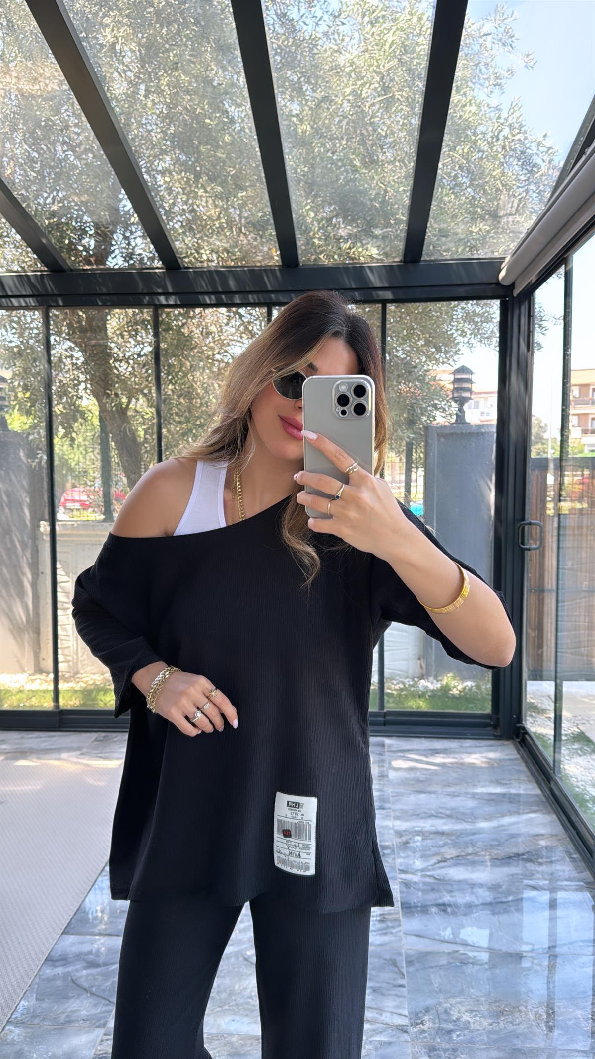 Siyah Bürümcük Üçlü Takım