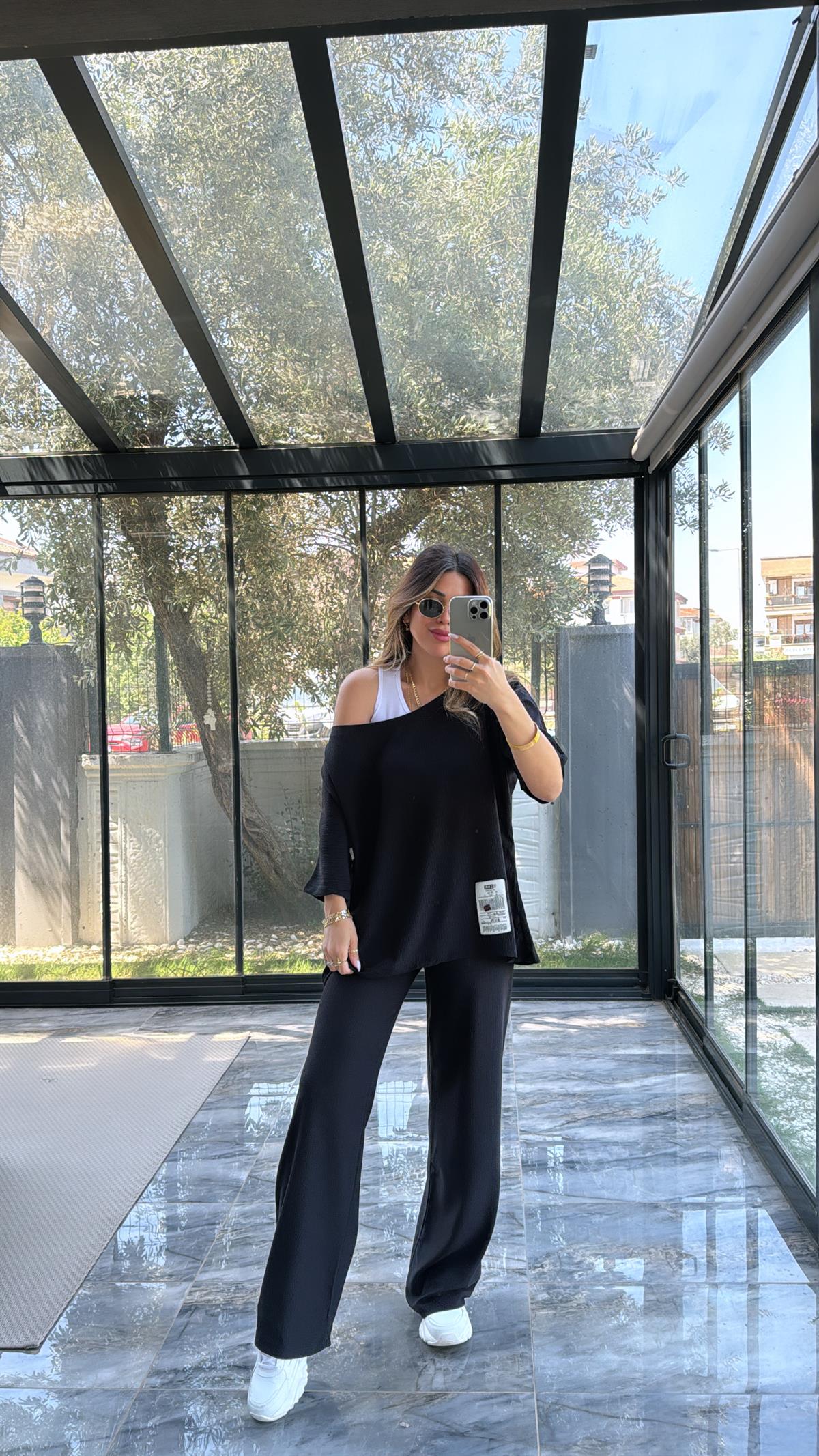 Siyah Bürümcük Üçlü Takım