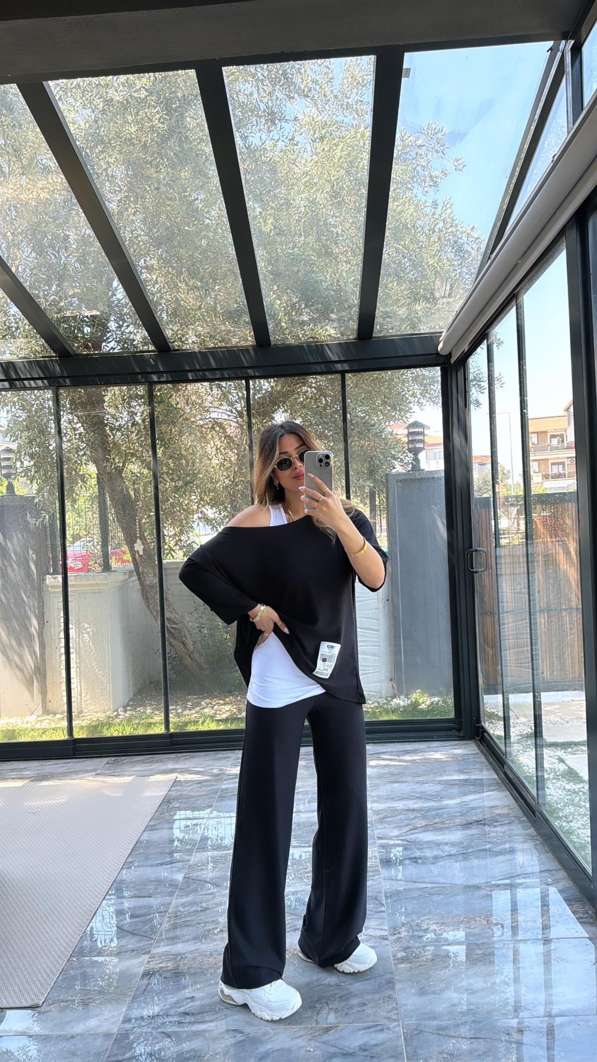 Siyah Bürümcük Üçlü Takım