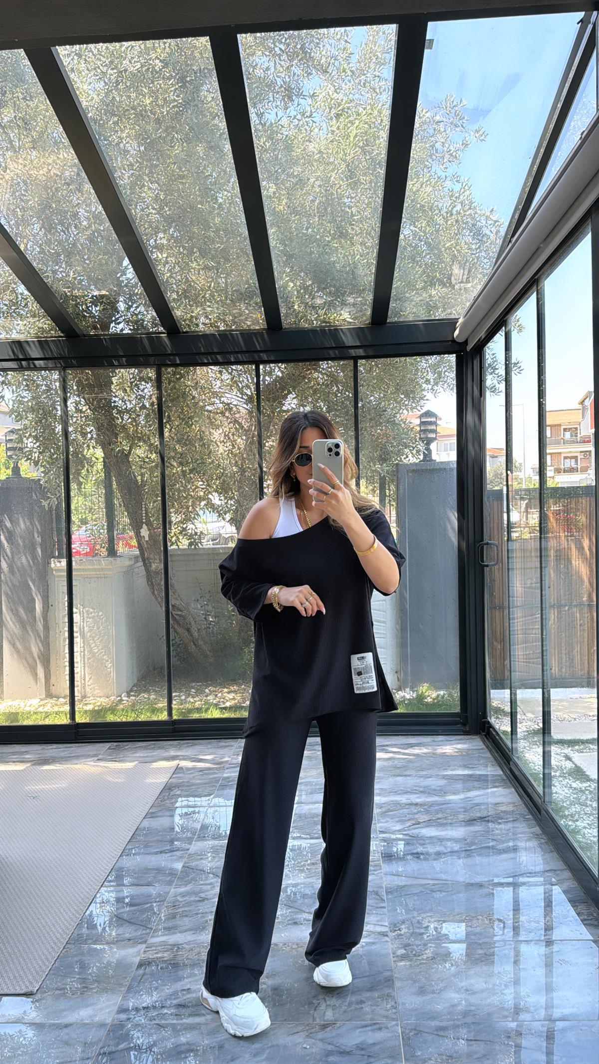 Siyah Bürümcük Üçlü Takım