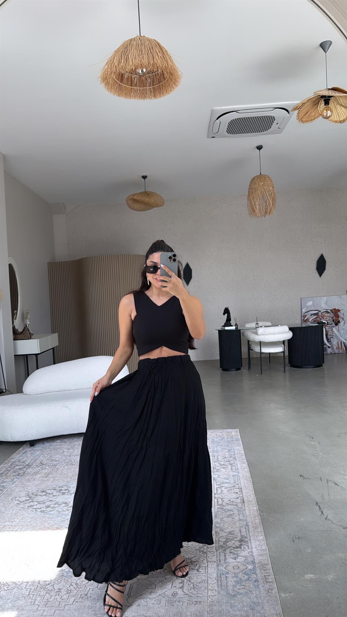 Siyah Çapraz Askı Büstiyer