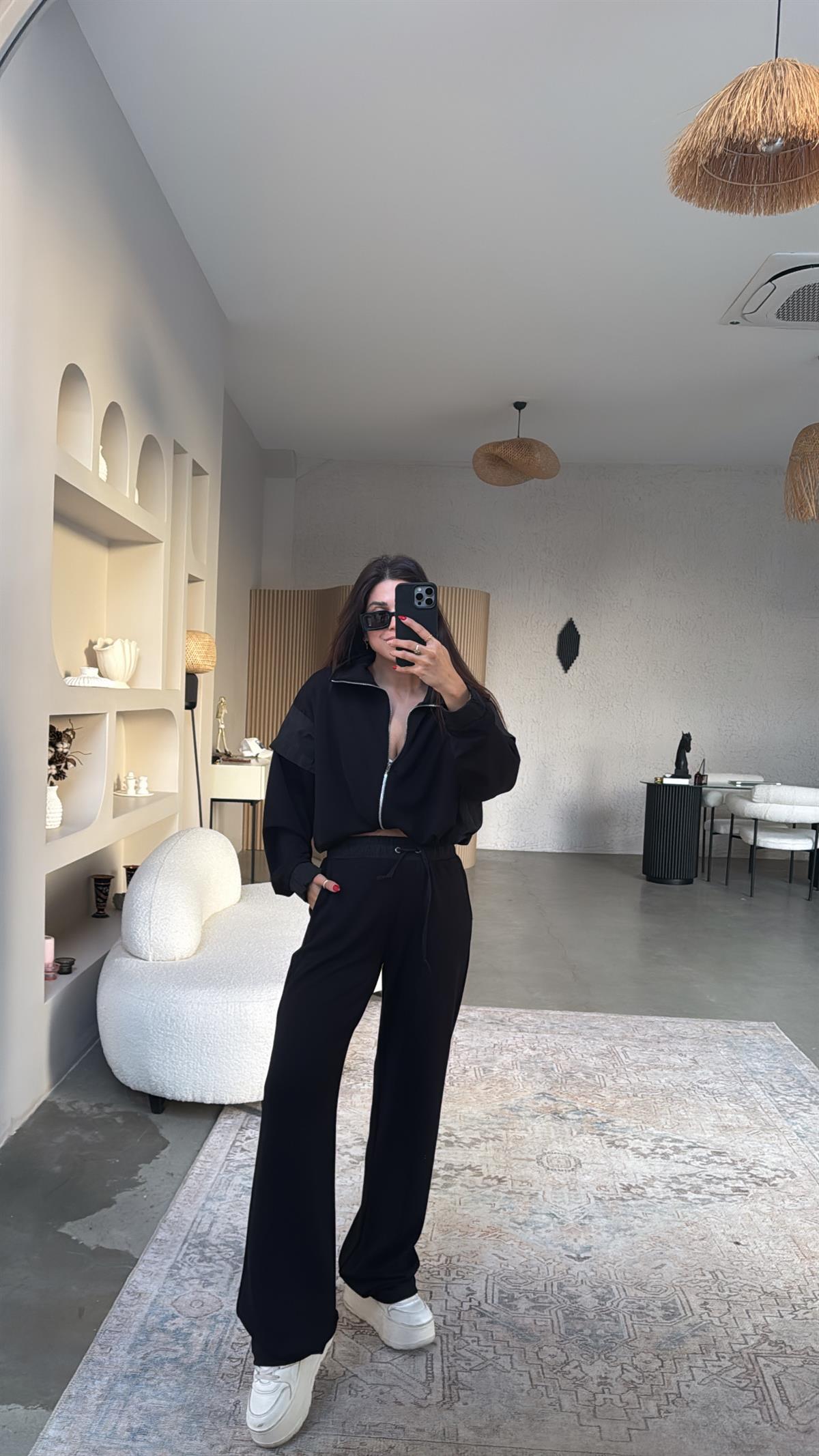 Siyah Ceketli Paraşüt Kumaşlı Twst Model Takım