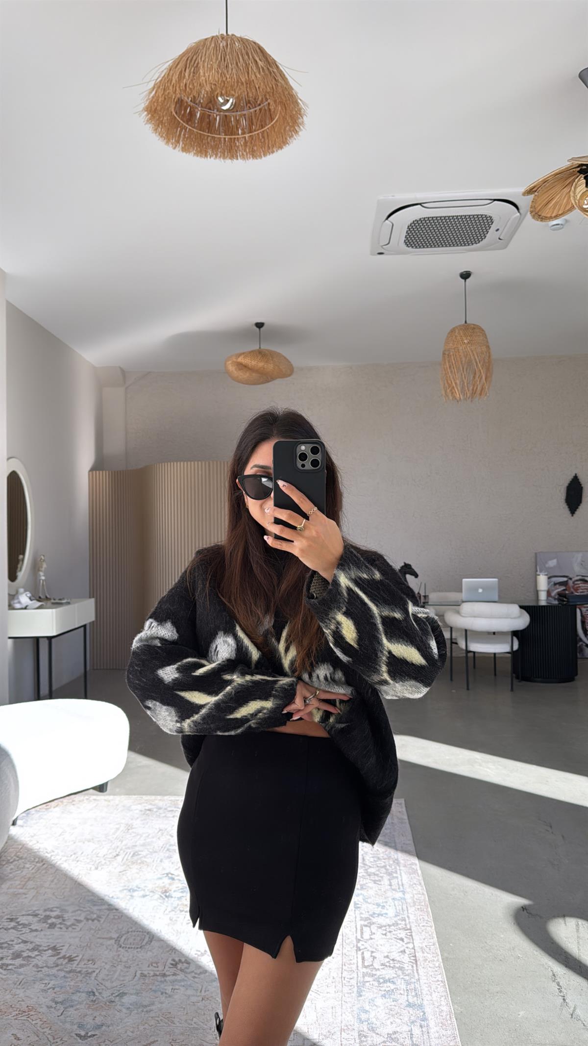 Siyah Çift Yırtmaçlı ZR Orijinal Etek