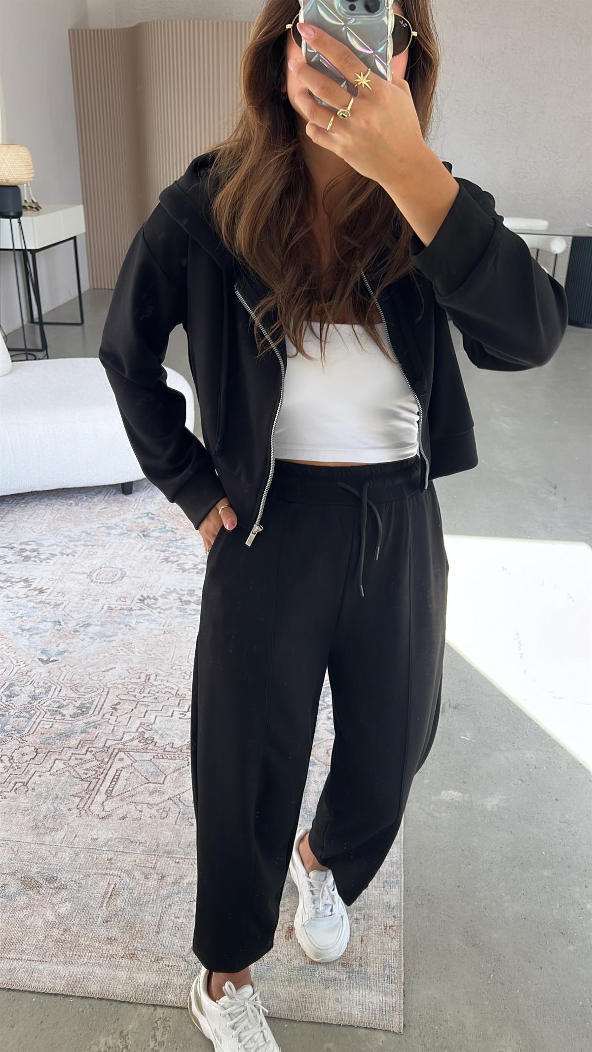 Siyah Çımalı Modal Eşofman