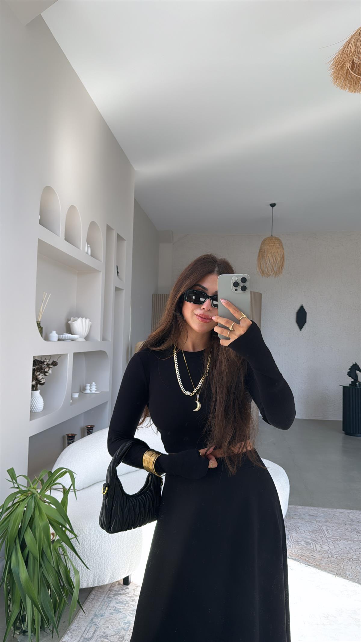 Siyah Crop Parmak Geçme İthal Body