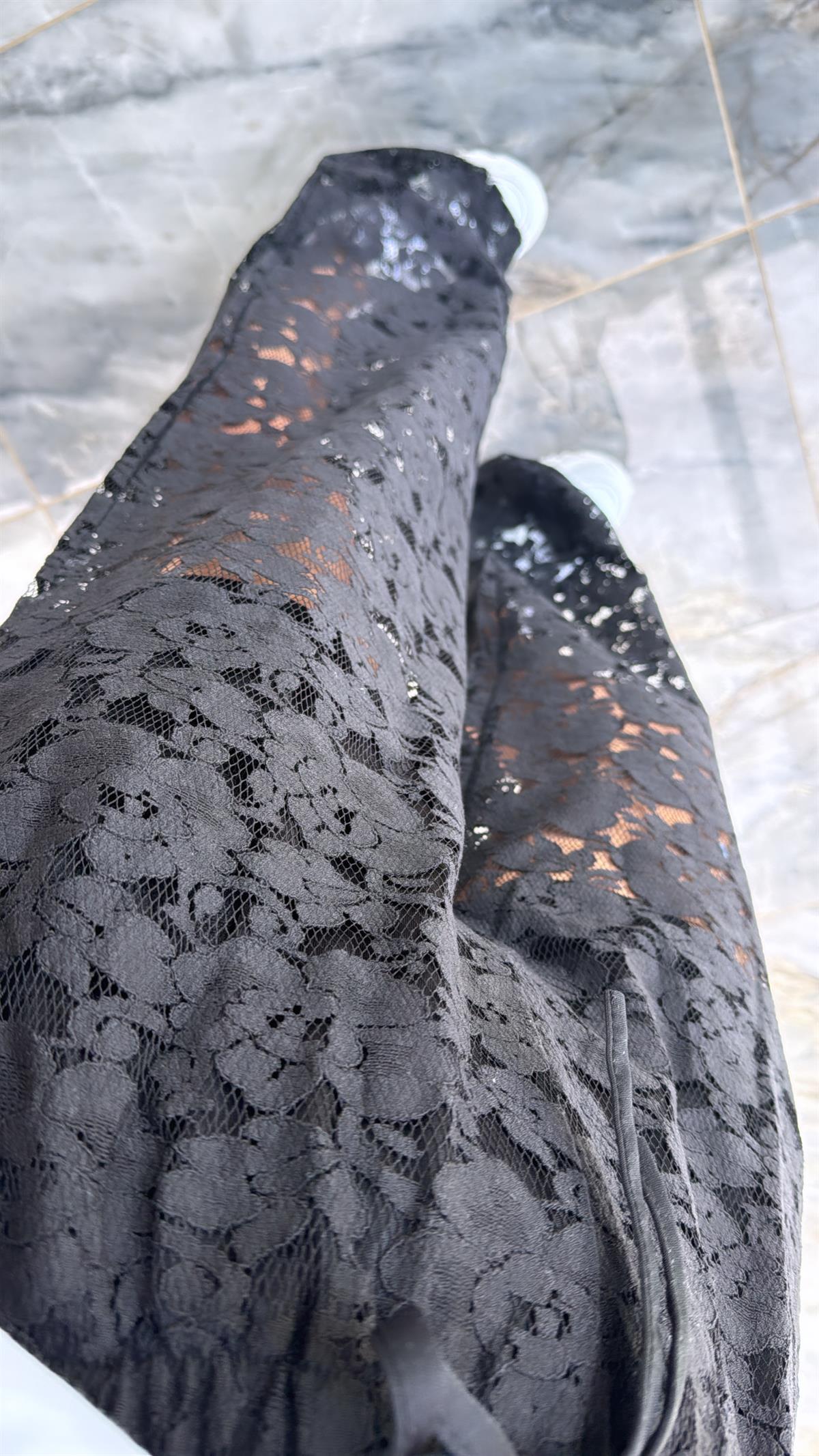 Siyah Dantel Pantolon