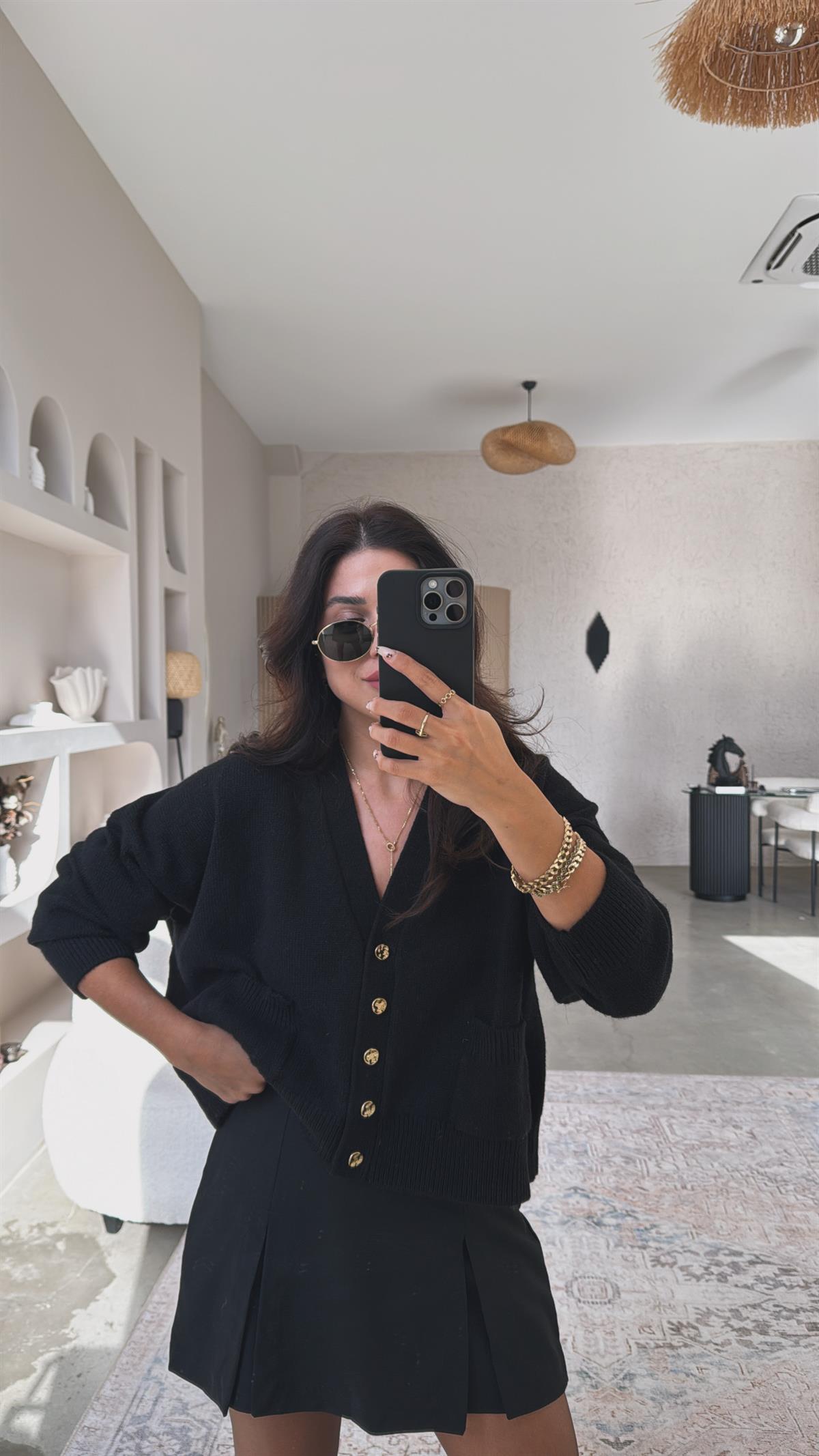 Siyah Dlv Cepli Triko Hırka