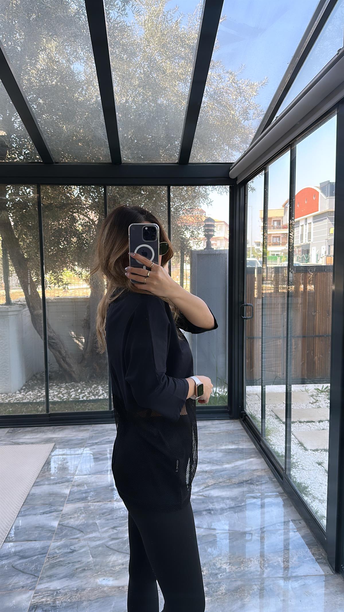 Siyah Fileli Tshirt