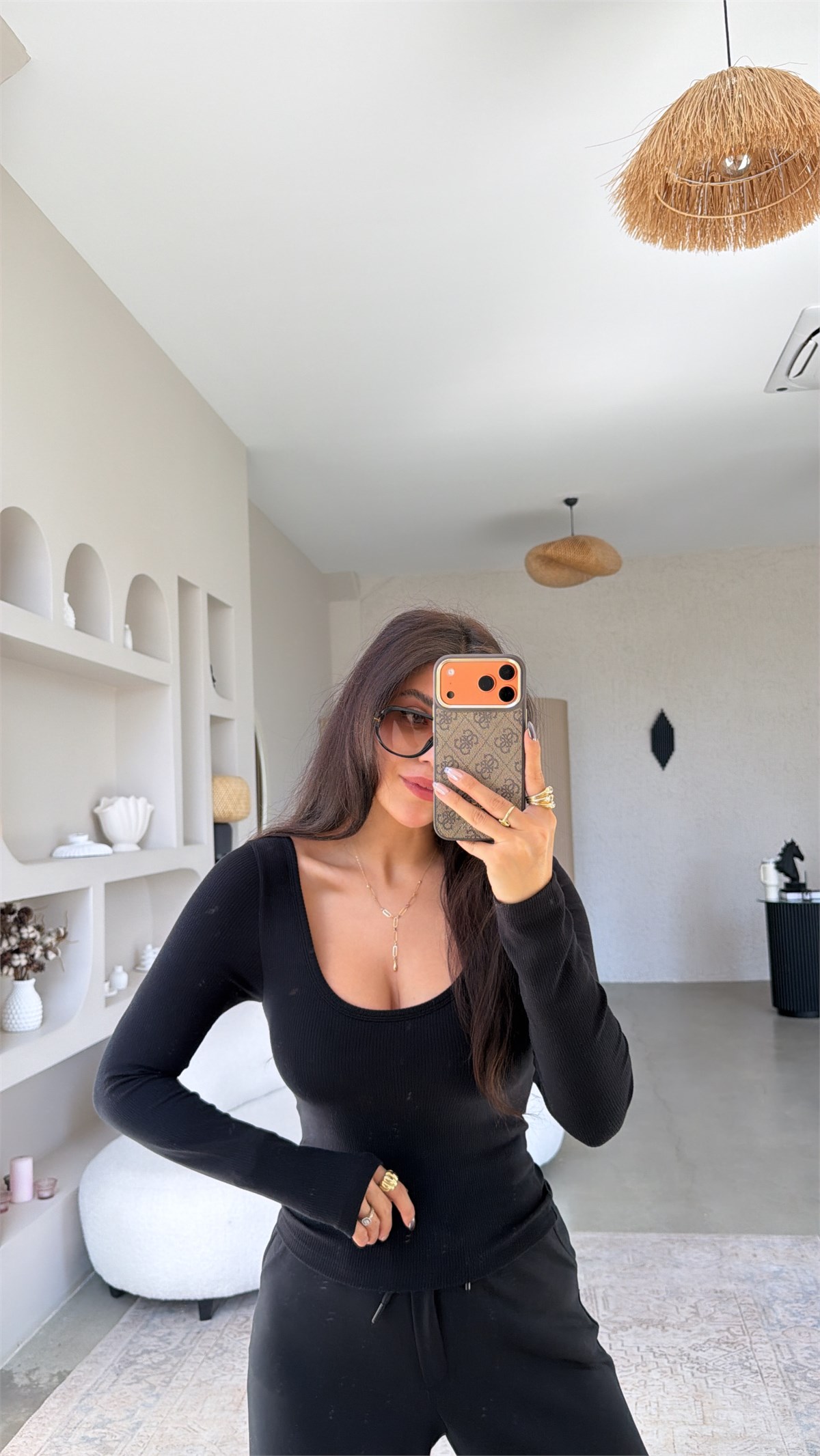Siyah Globlu Uzun Kollu Bra Free Basic Bluz