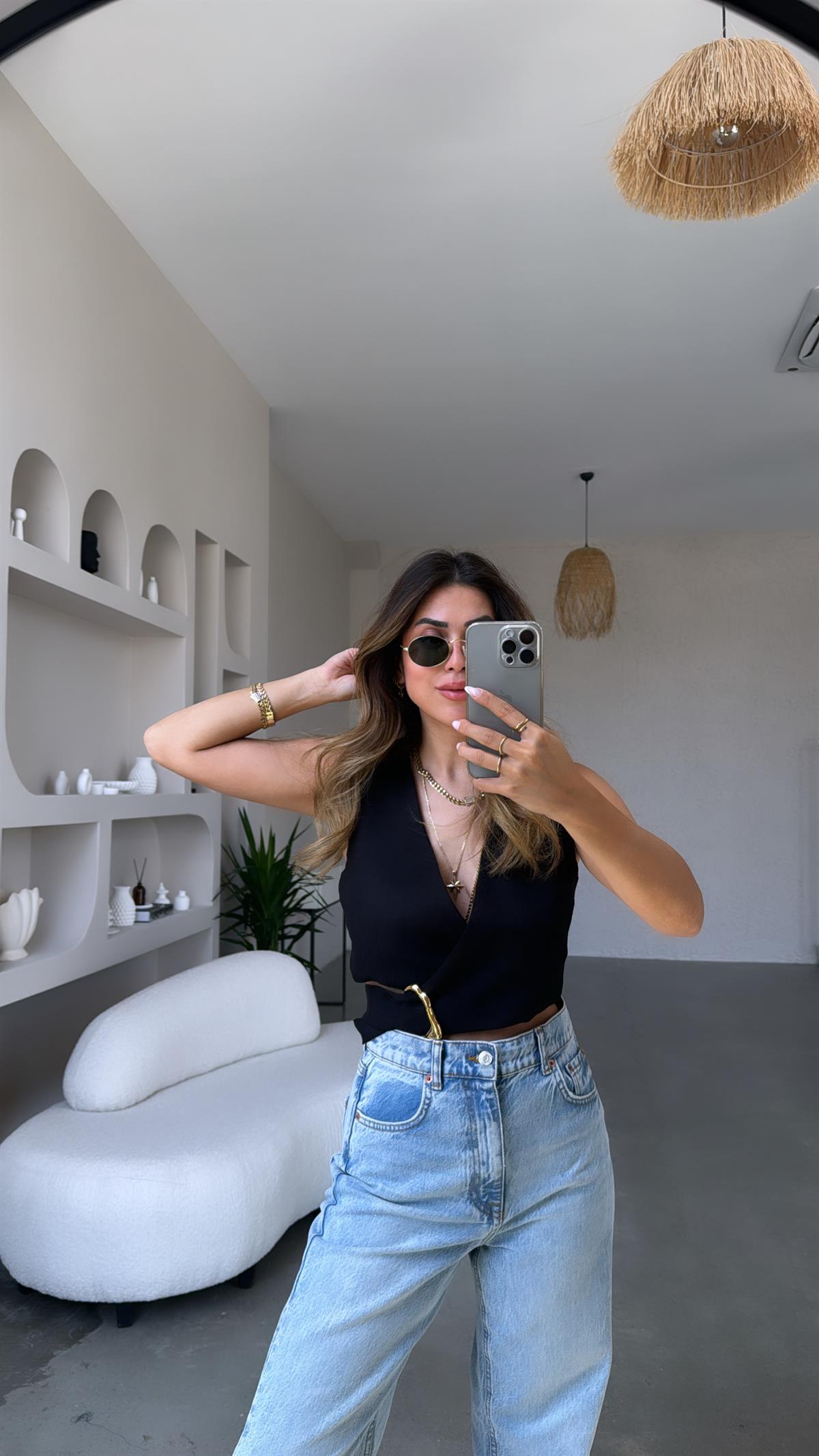 Siyah Gold Kemerli Yelek