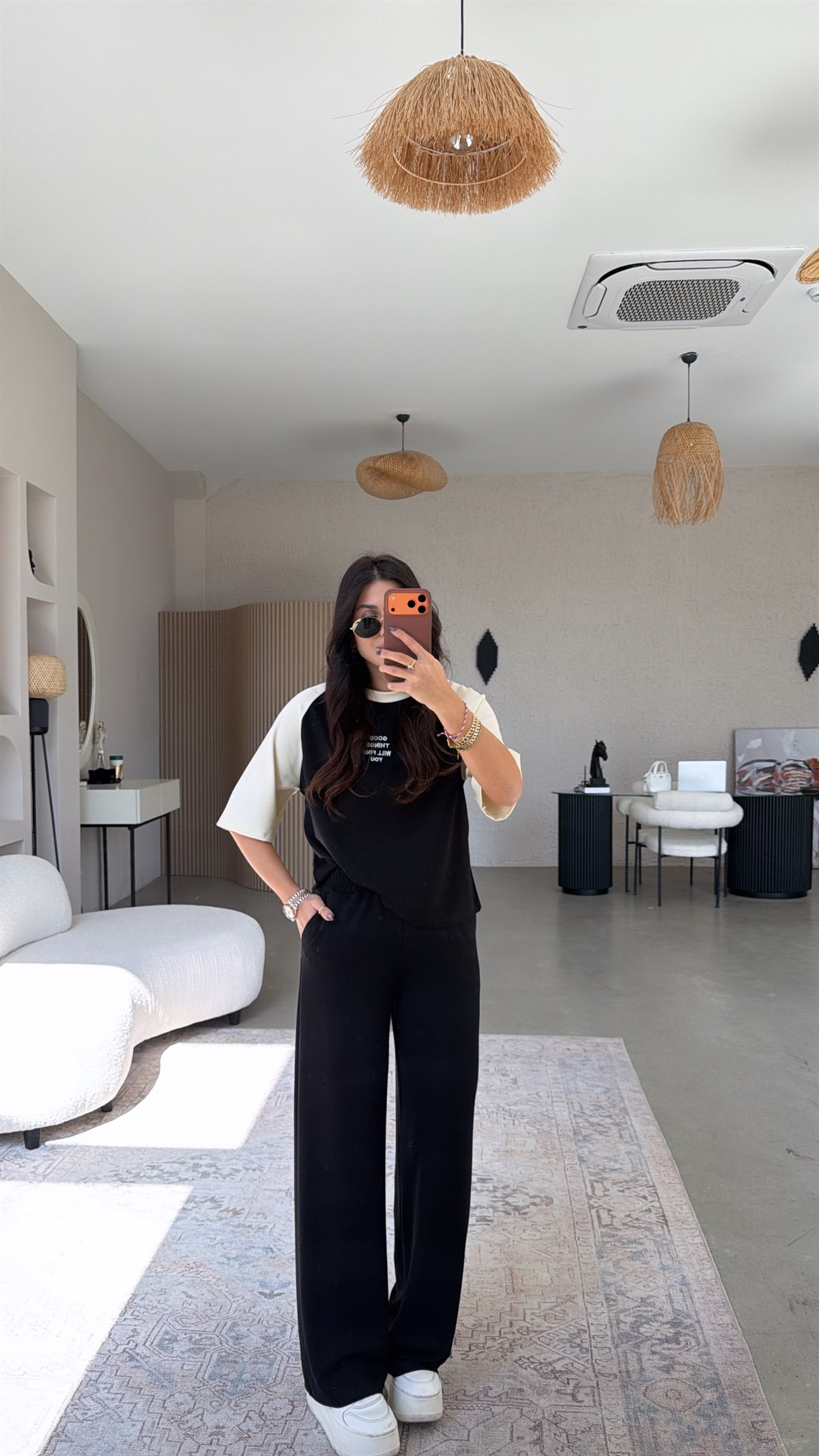 Siyah Good Things Find You Modal Takım