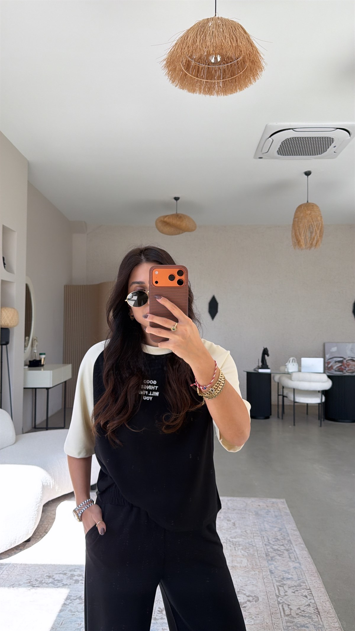 Siyah Good Things Find You Modal Takım