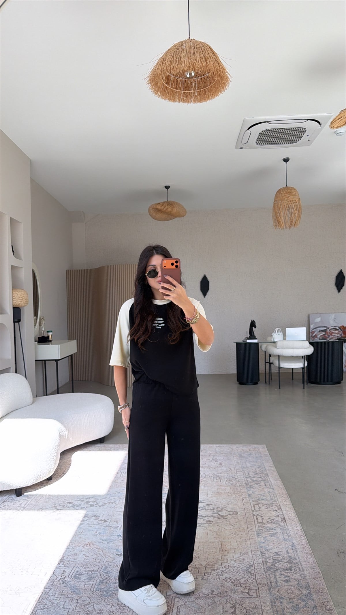 Siyah Good Things Find You Modal Takım