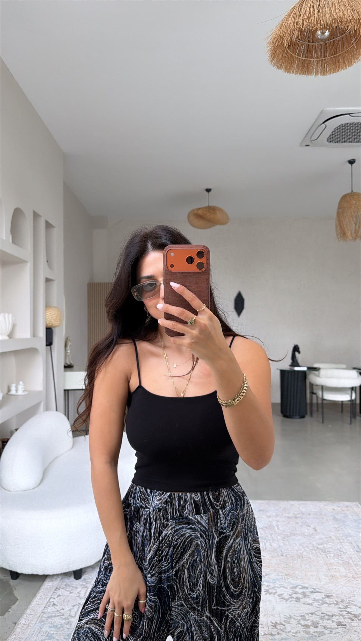 Siyah İp Askılı Pamuk Globlu Atlet