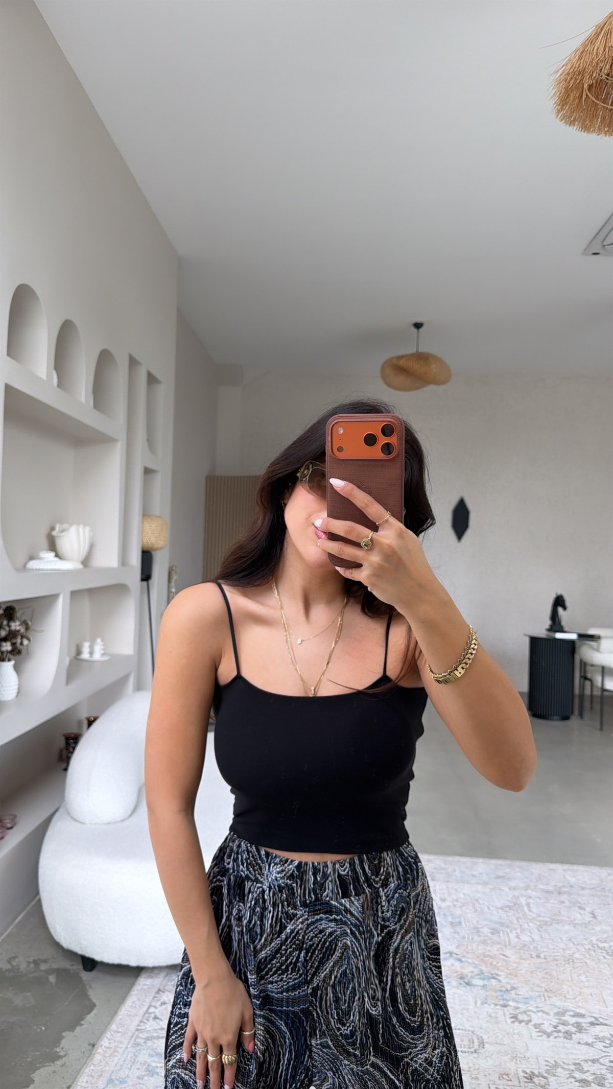 Siyah İp Askılı Pamuk Globlu Atlet